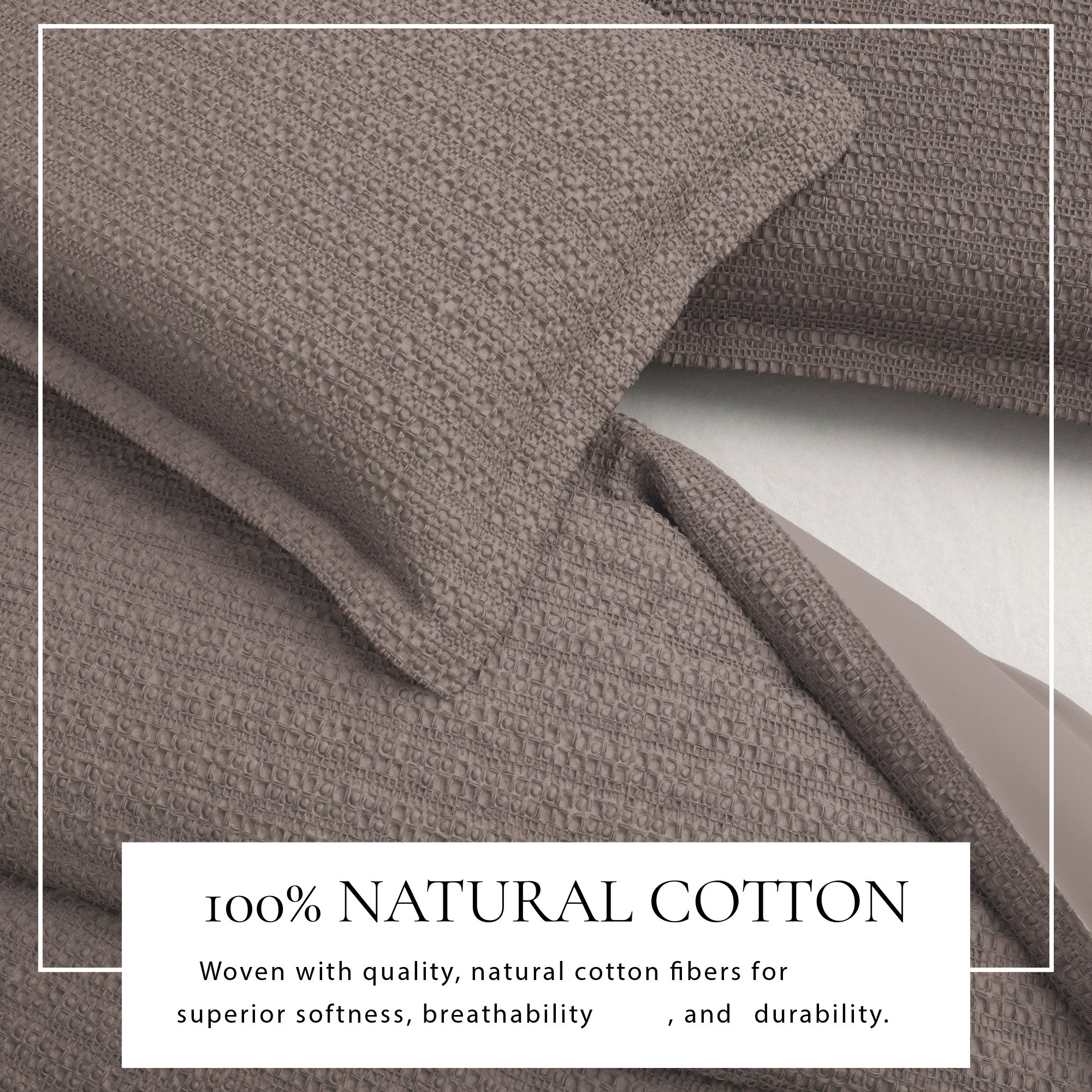 100% Cotton Honeycomb Waffle Duvet Set - Mattea Collection - Image 26