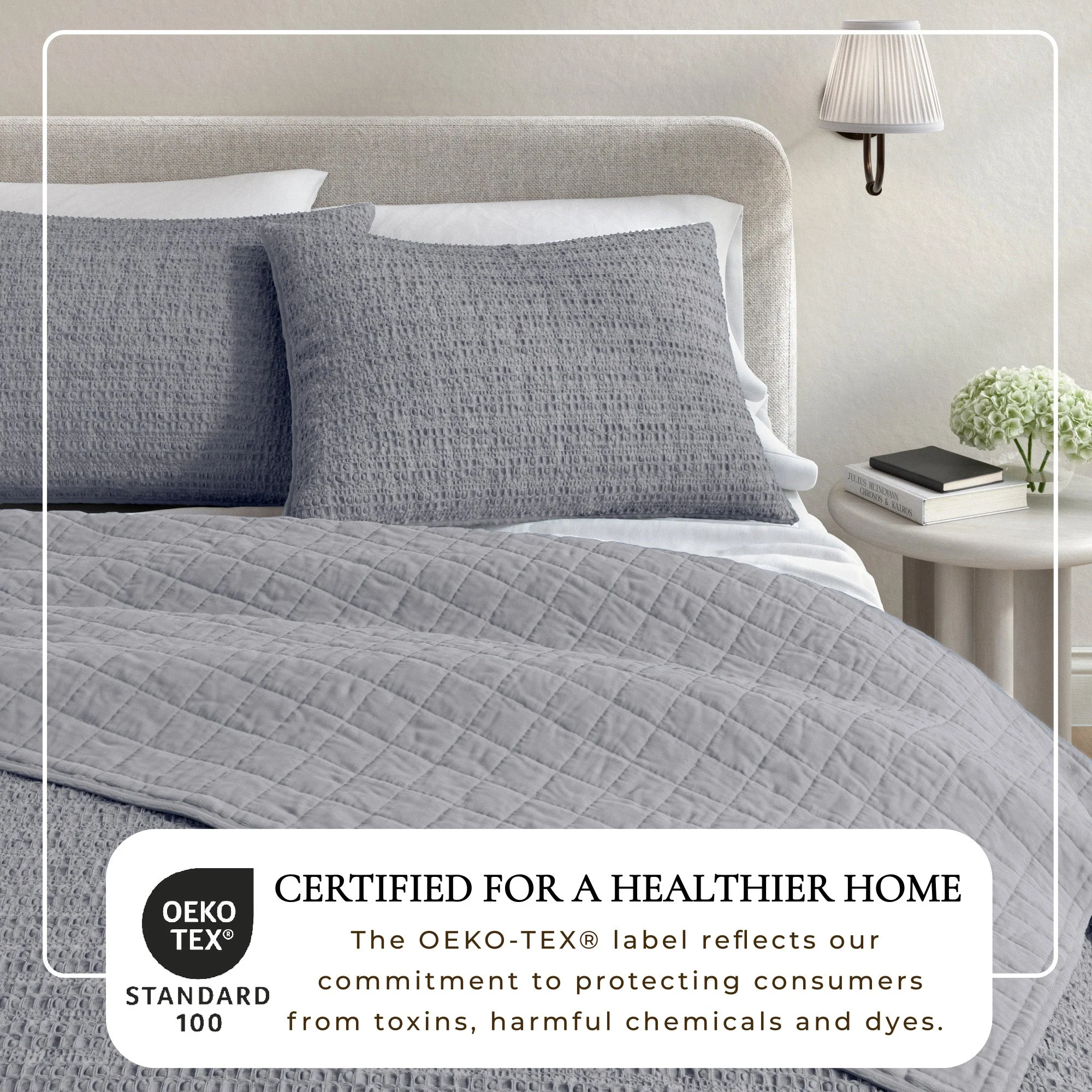 100% Cotton Honeycomb Waffle Garment Washed Quilt Set - Genevieve Collection - Image 38