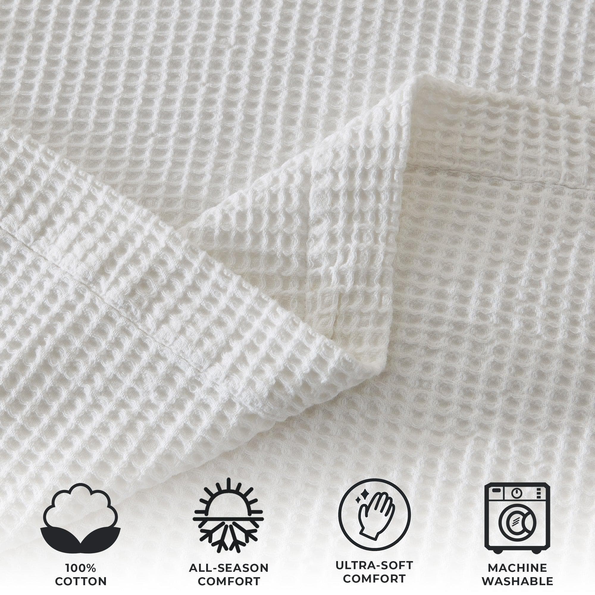 100% Cotton Waffle Weave Blanket - Mikala Collection - Image 39