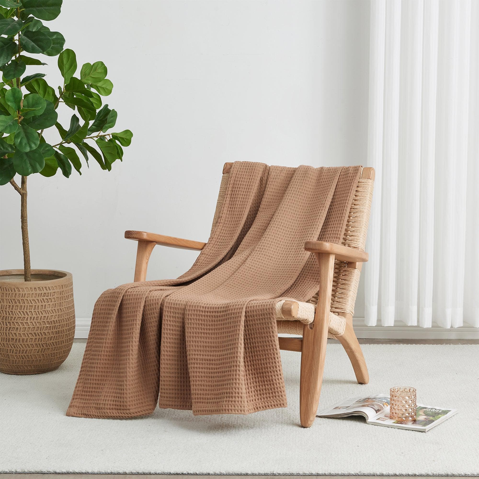 100% Cotton Waffle Weave Blanket - Mikala Collection - Image 68