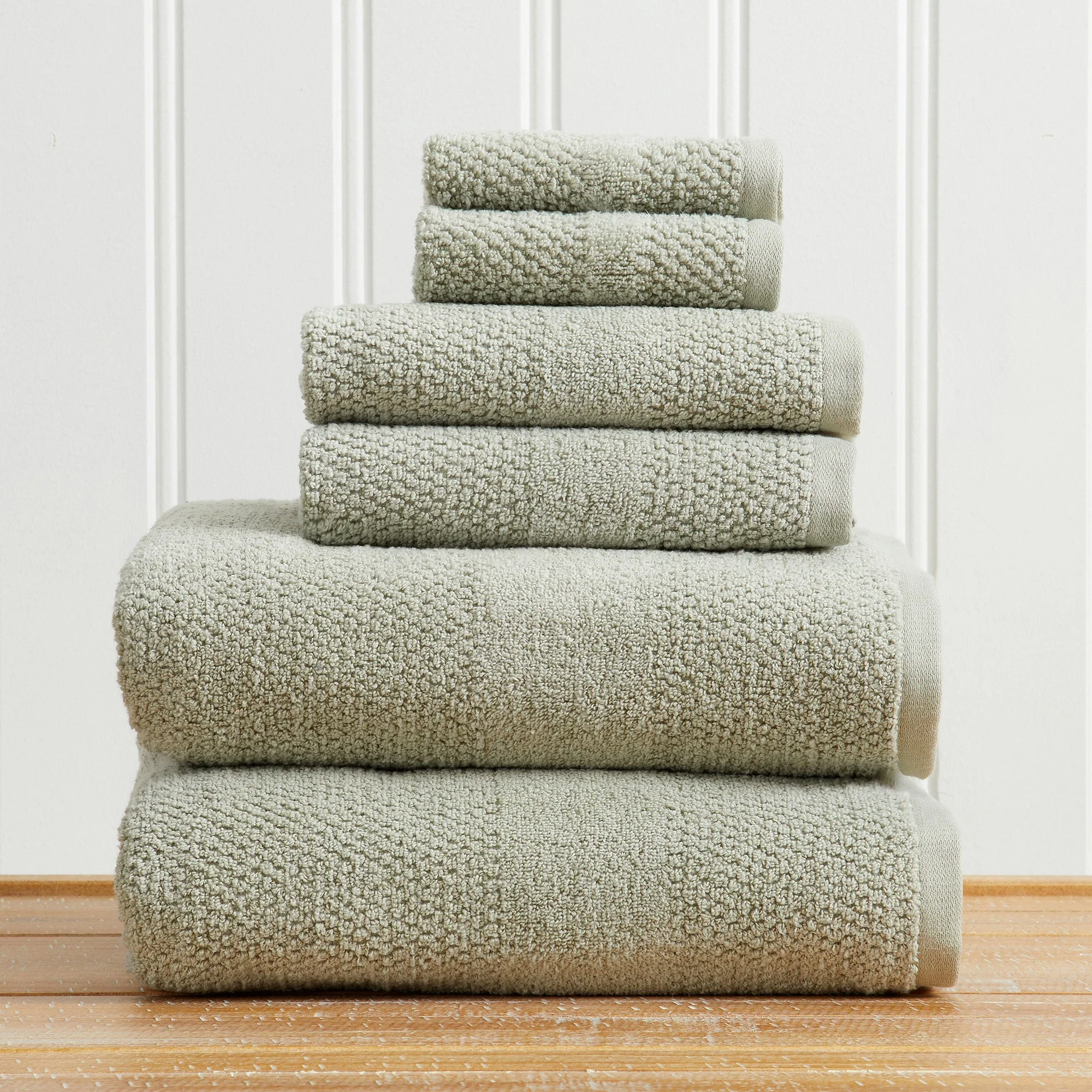 100% Cotton Woven Texture Bath Towel Set - Marbella Collection - Image 64