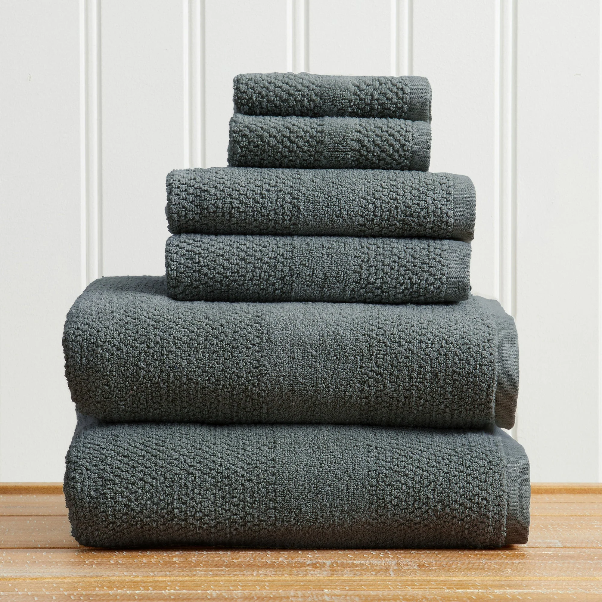 100% Cotton Woven Texture Bath Towel Set - Marbella Collection - Image 85