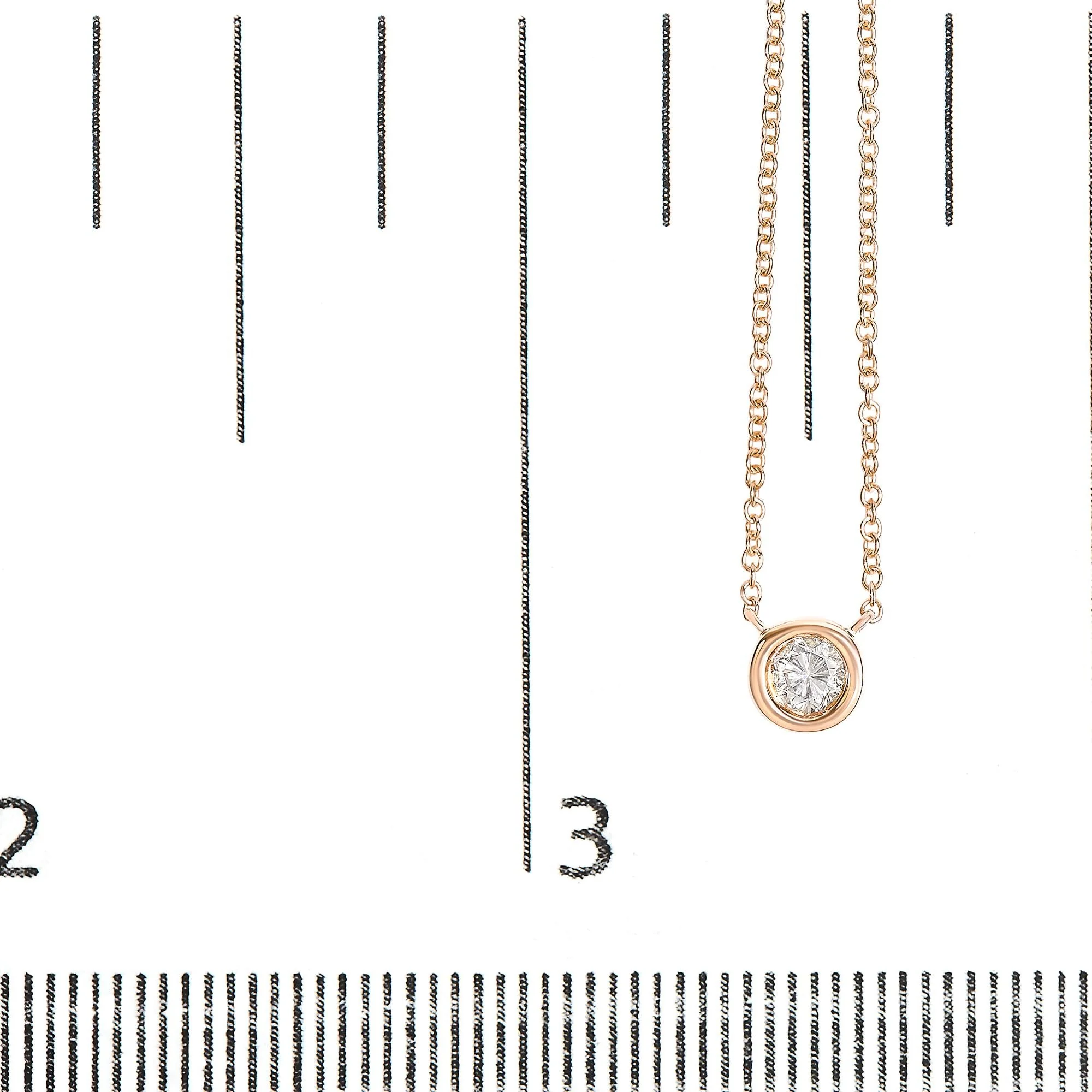 10K Rose Gold 1/2 Carat Round Brilliant-Cut Diamond Modern Bezel-Set Solitaire 16"-18" Pendant Necklace (H-I Color, SI2-I1 Clarity) - Image 6