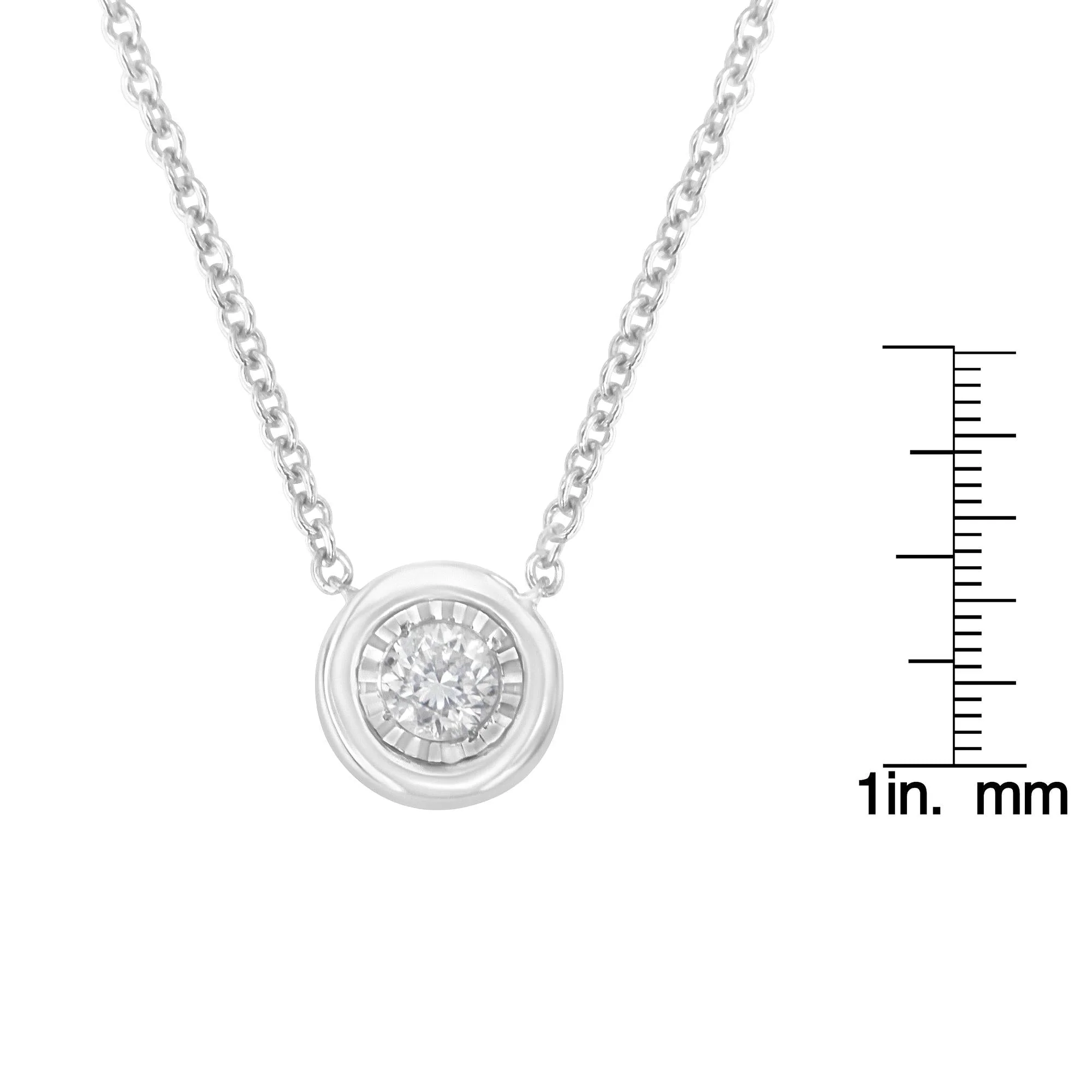 10K White Gold 1/10 Cttw Miracle Set Round-Cut Diamond 18" Pendant Necklace - Choice of Shape - Image 32