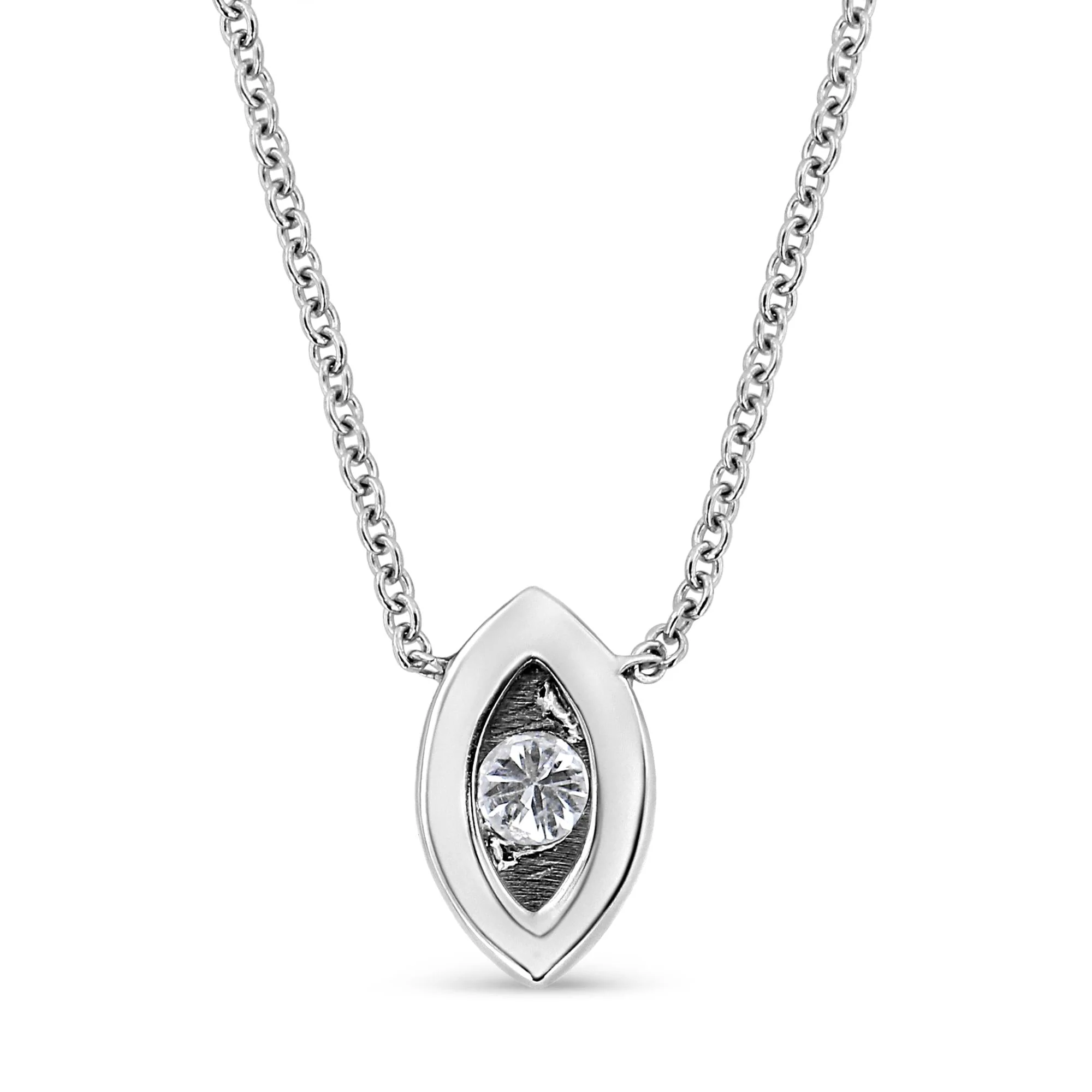 10K White Gold 1/10 Cttw Miracle Set Round-Cut Diamond 18" Pendant Necklace - Choice of Shape - Image 8