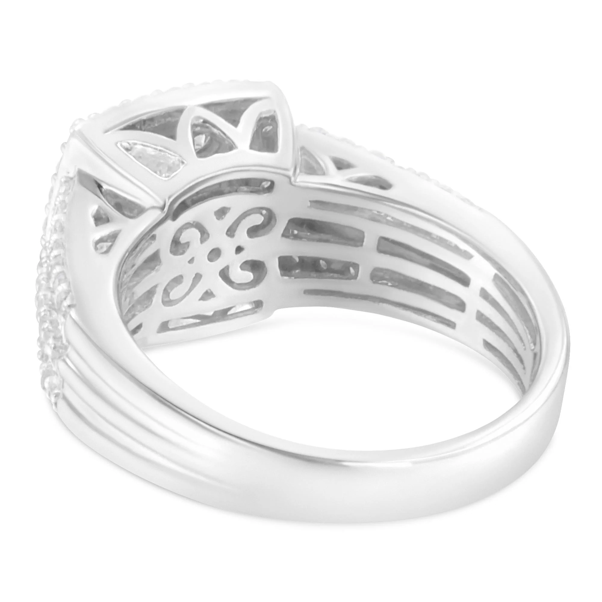 10K White Gold Diamond Cluster Ring (1 Cttw, H-I Color, I1-I2 Clarity) - Image 7