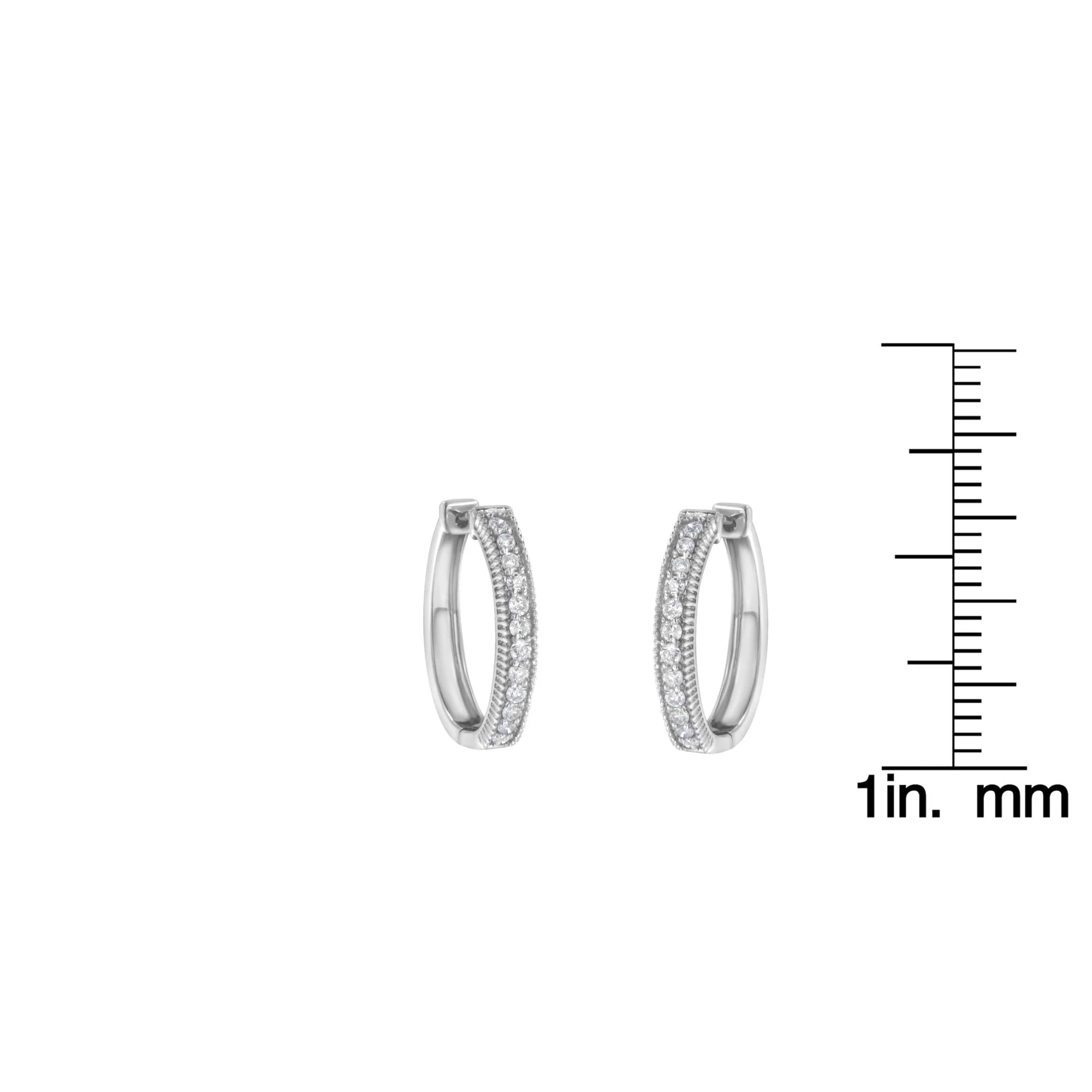 10KT White Gold Diamond Hoop Earring (1.00 cttw, H-I Color, I1-I2 Clarity) - Image 5