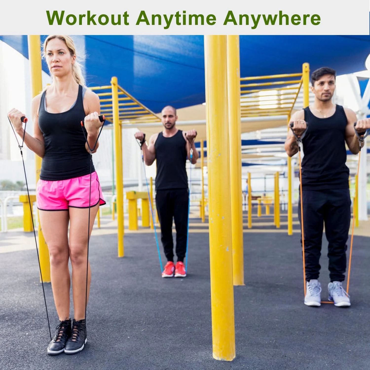 11Pcs Resistance Bands Set Fitness Workout Tubes Exercise Tube Bands Up to 100lbs - Image 9