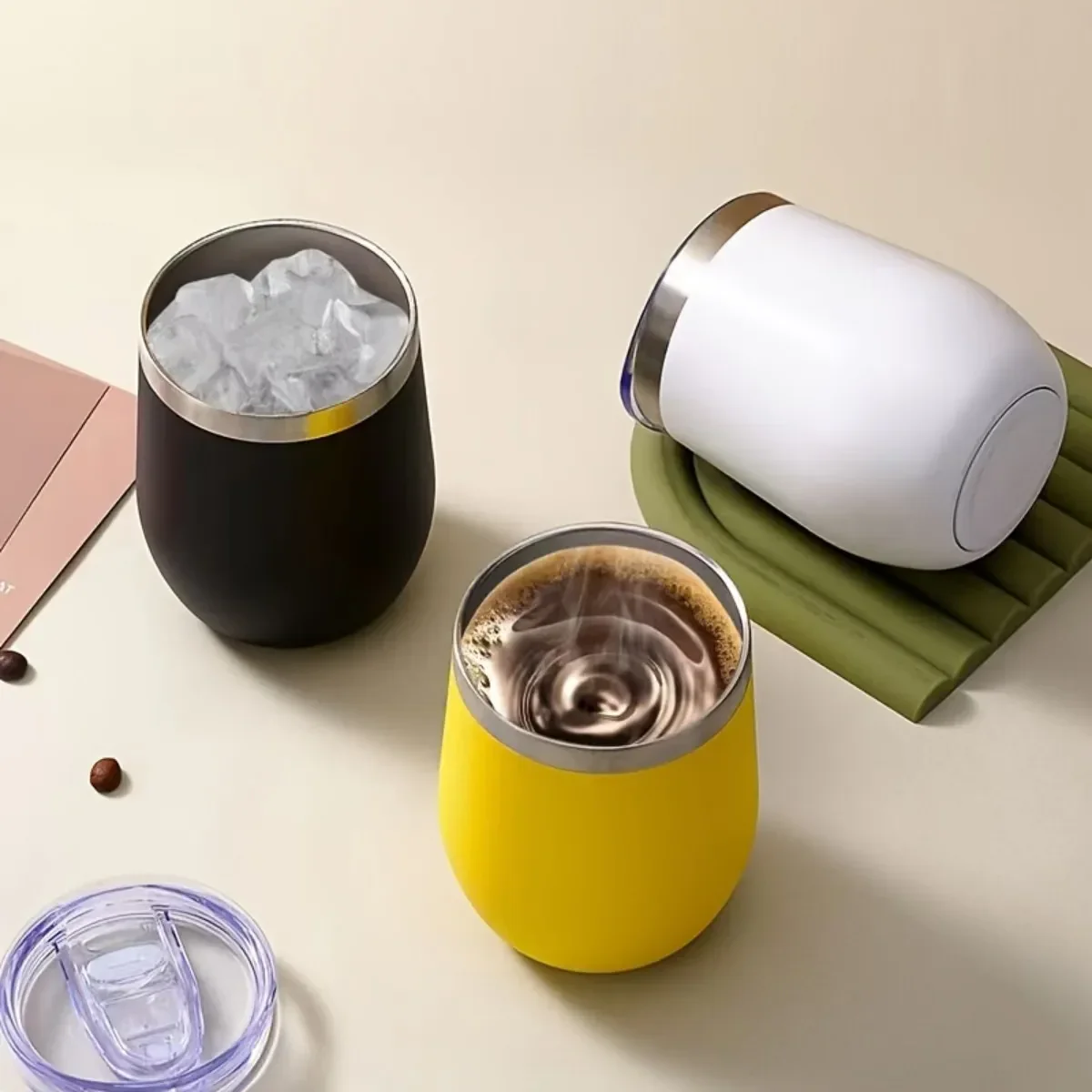 12oz Stainless Steel Egg-Shaped Travel Cup - Image 21