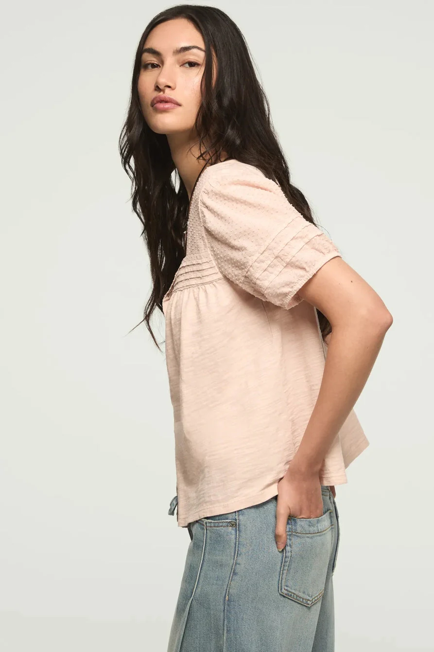 Lucky Brand Women's Short Sleeve Square Neck Top - Sepia Rose - Image 4