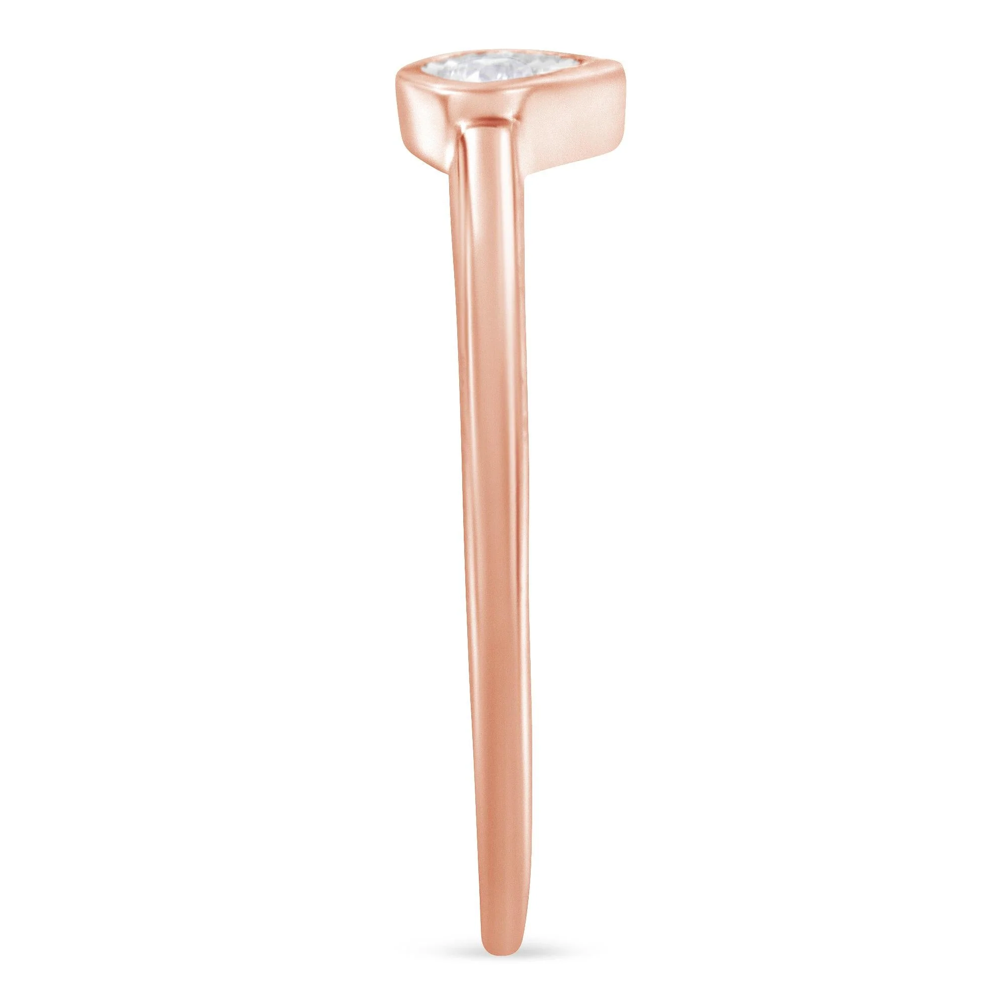 14K Rose Gold Plated .925 Sterling Silver 1/20 Carat Diamond Teardrop Pear-Shaped Miracle Set Petite Fashion Ring (J-K Color, I1-I2 Clarity) - Image 5