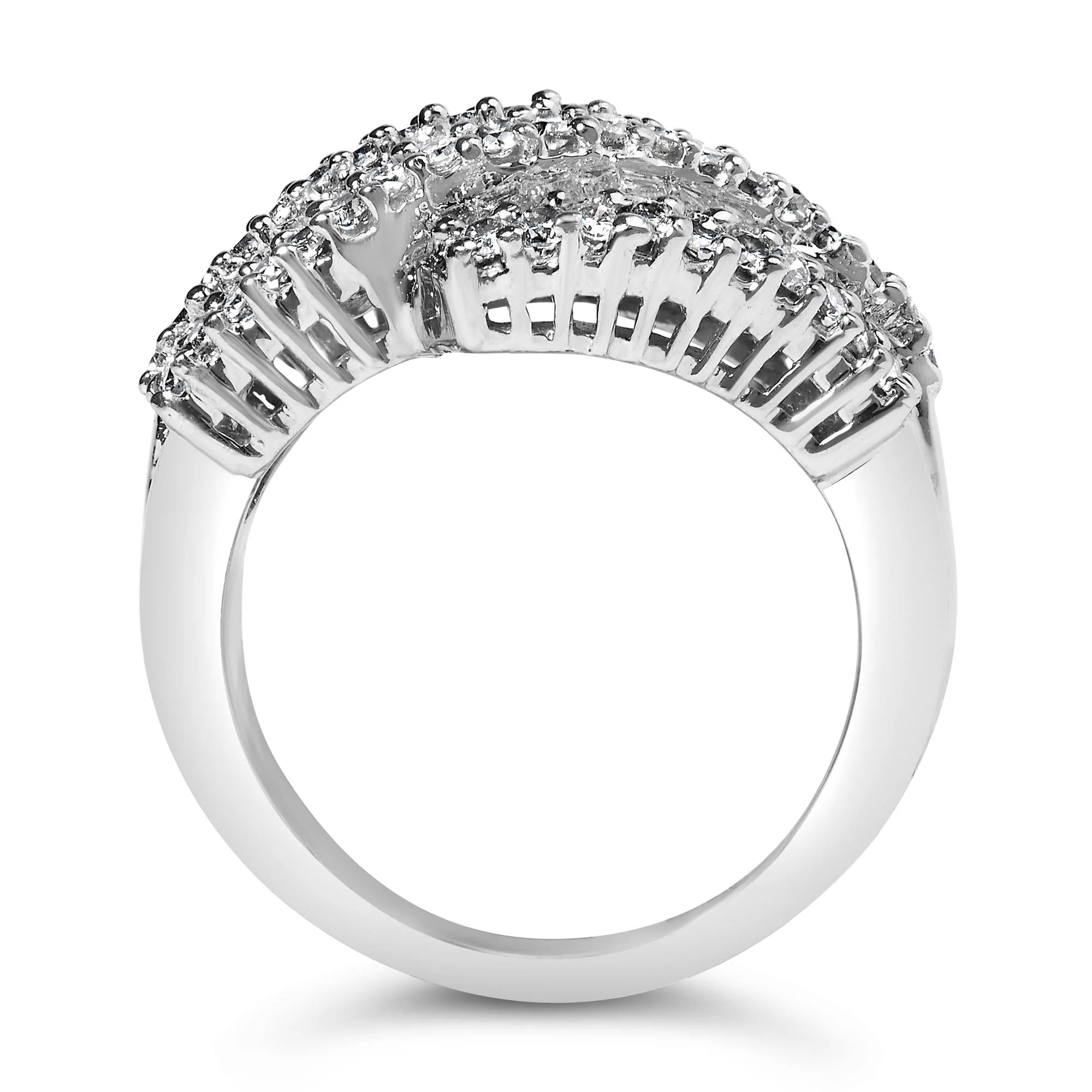 14K White Gold Diamond Cocktail Ring Band (1 3/4 Cttw, H-I Color, SI2-I1 Clarity) - Image 6