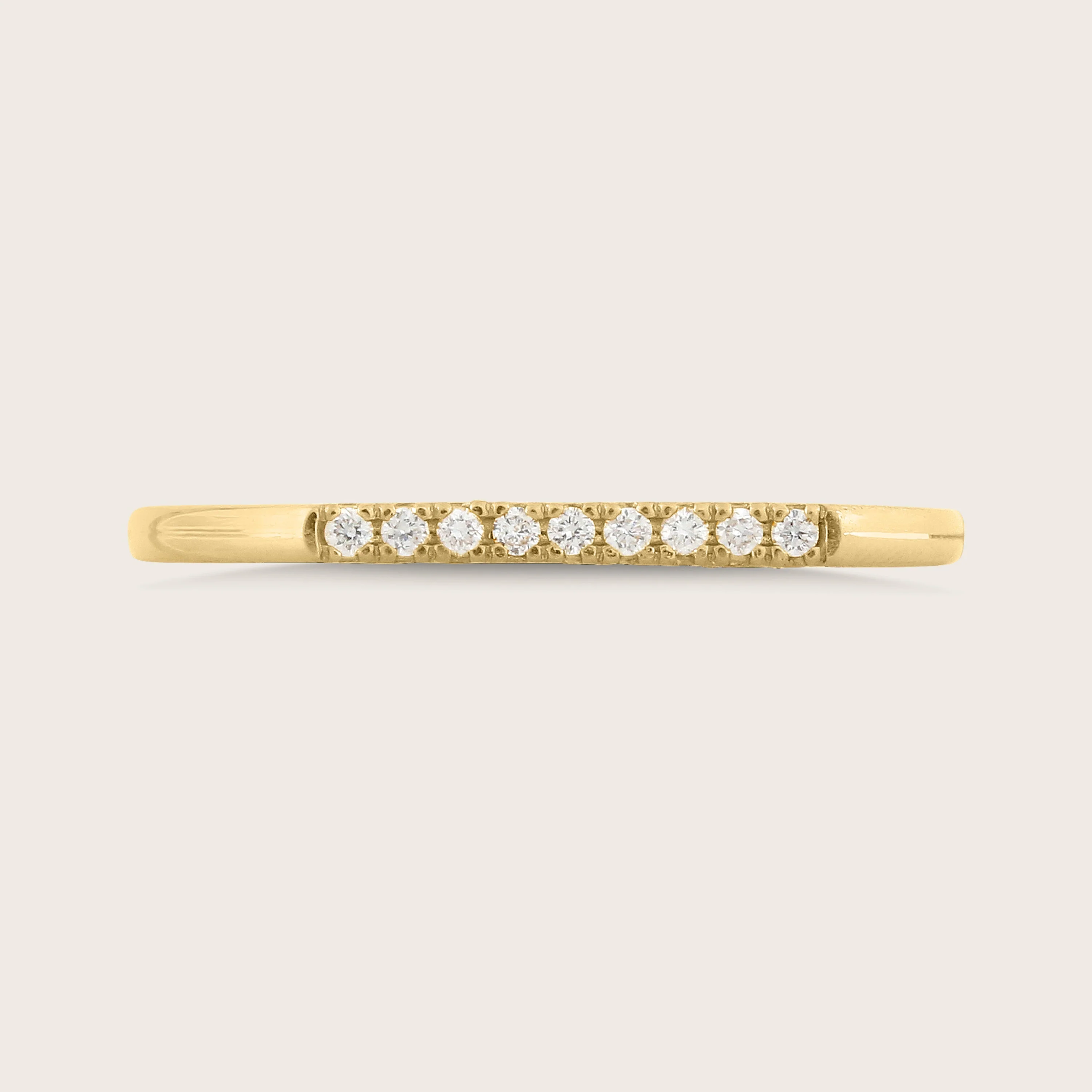 14k Yellow Gold Lab Grown Diamond Bar Ring - Image 3