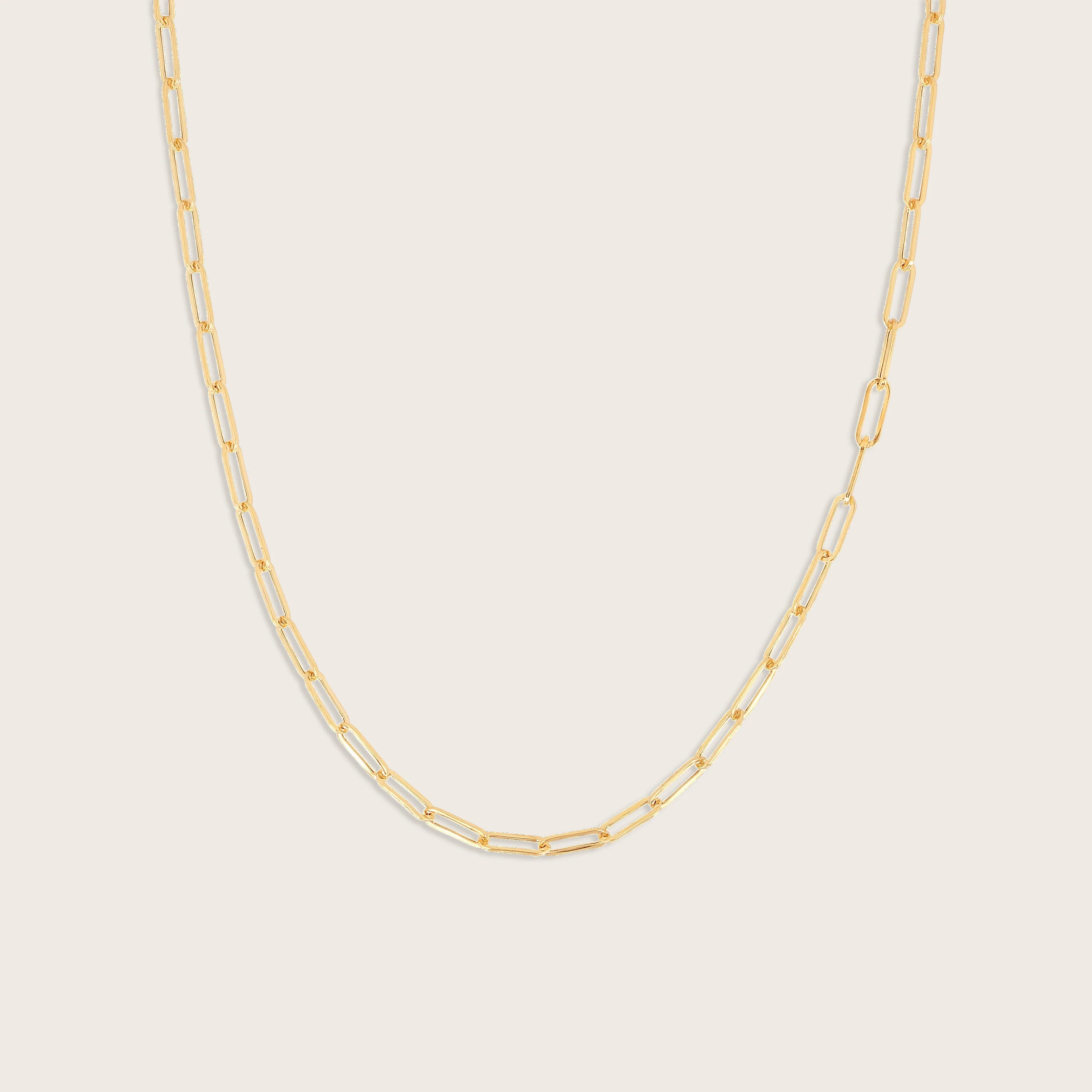 14k Yellow Gold Paperclip Chain Link Necklace - Image 4