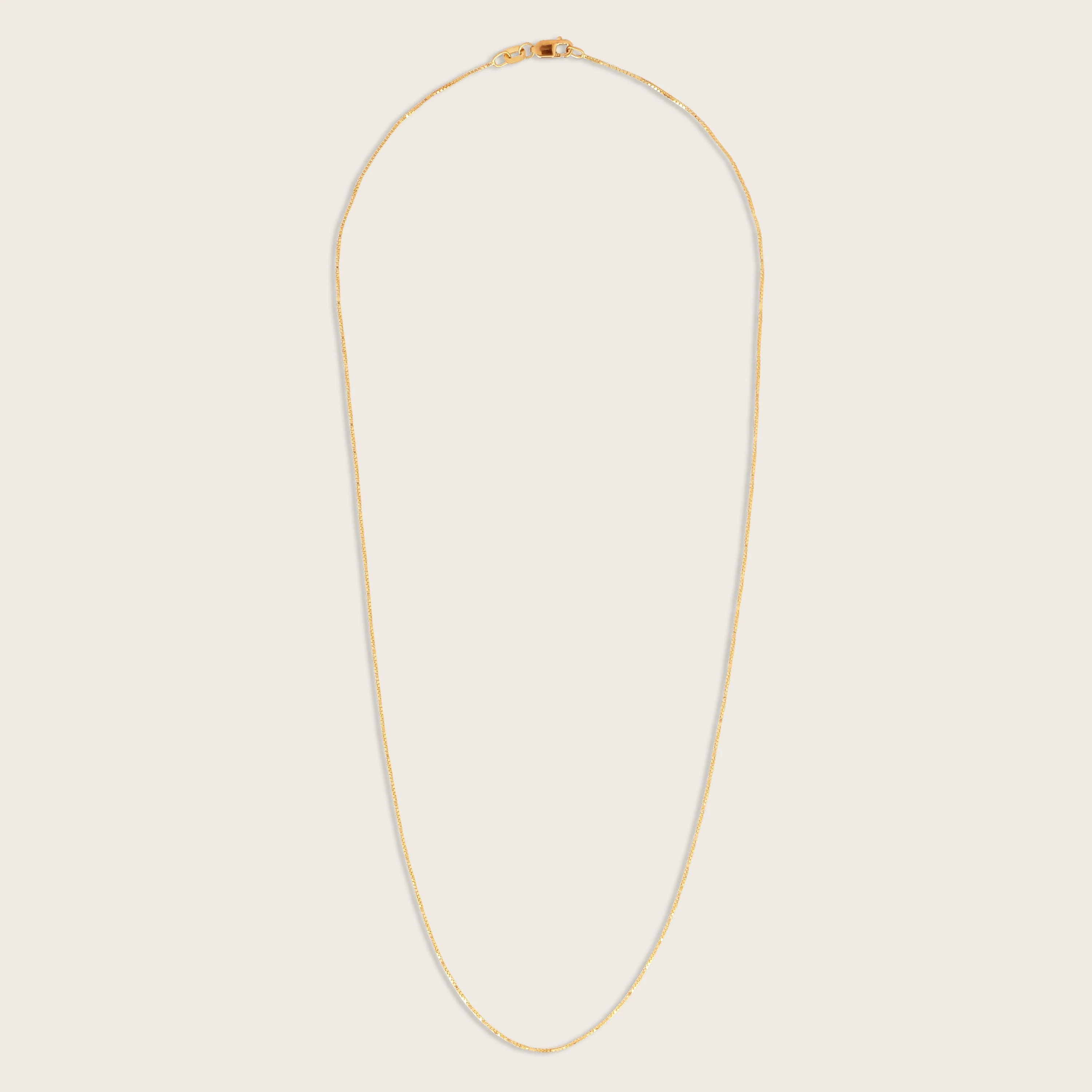 14k Yellow Gold Petite Box Chain Necklace - Image 3