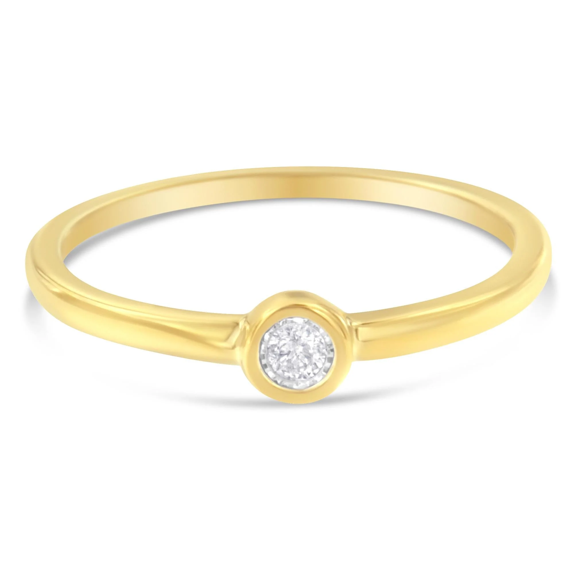 14K Yellow Gold Plated .925 Sterling Silver Miracle Set Diamond Ring (1/20 Cttw, J-K Color, I1-I2 Clarity) - Image 4