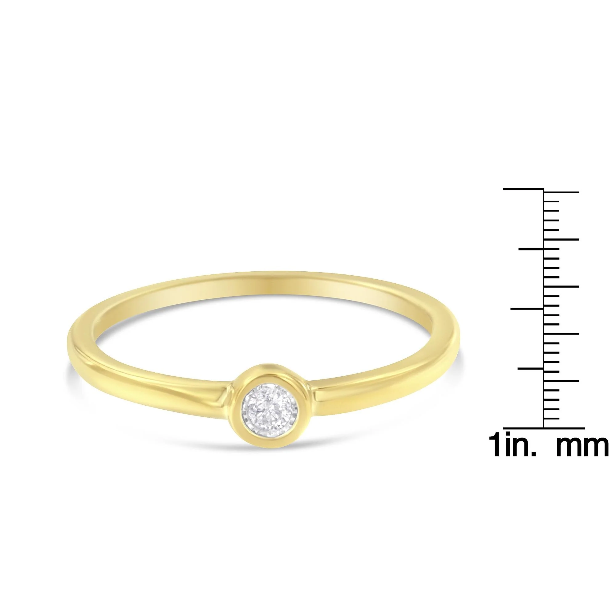 14K Yellow Gold Plated .925 Sterling Silver Miracle Set Diamond Ring (1/20 Cttw, J-K Color, I1-I2 Clarity) - Image 6