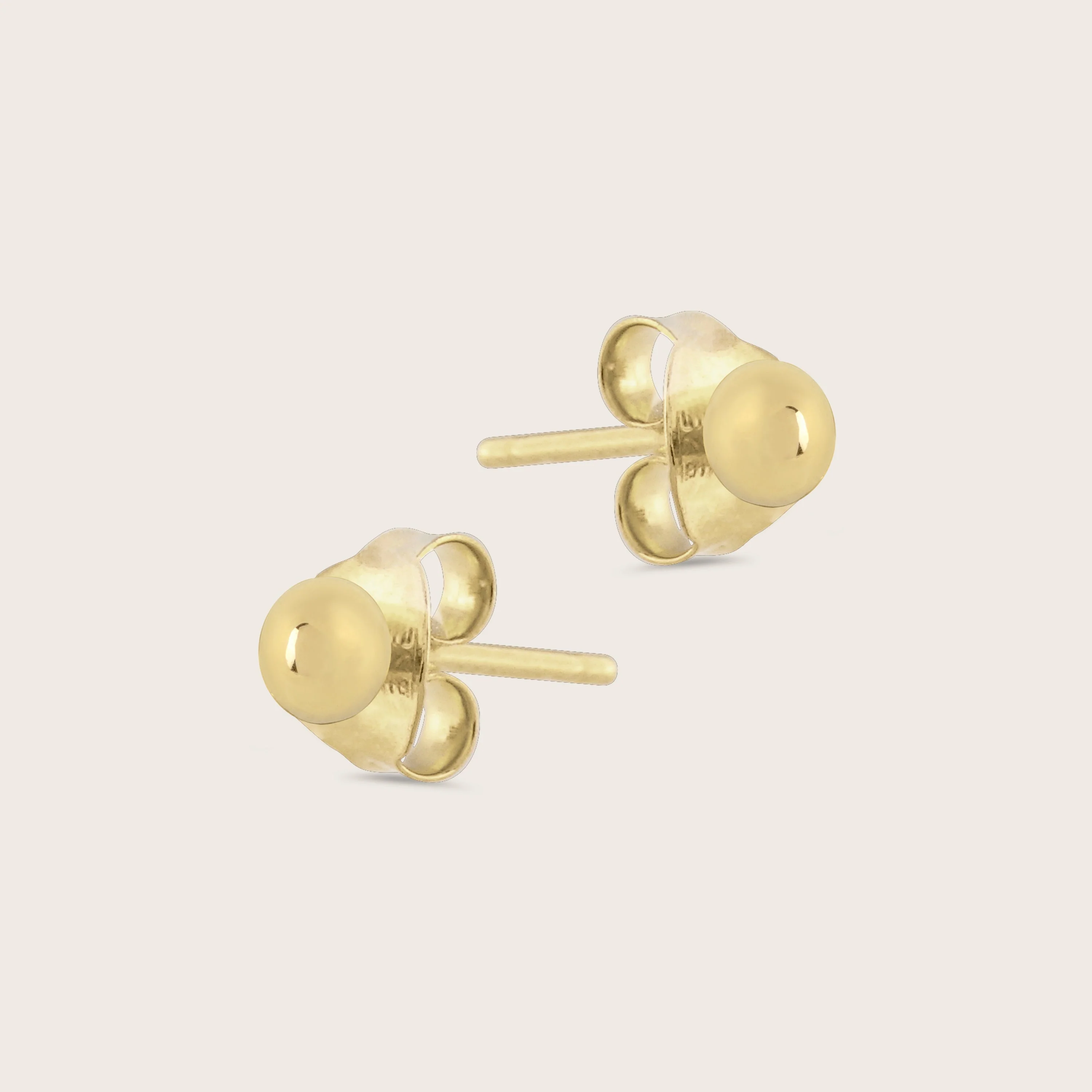 14k Yellow Gold Sphere Stud Earrings - Image 3