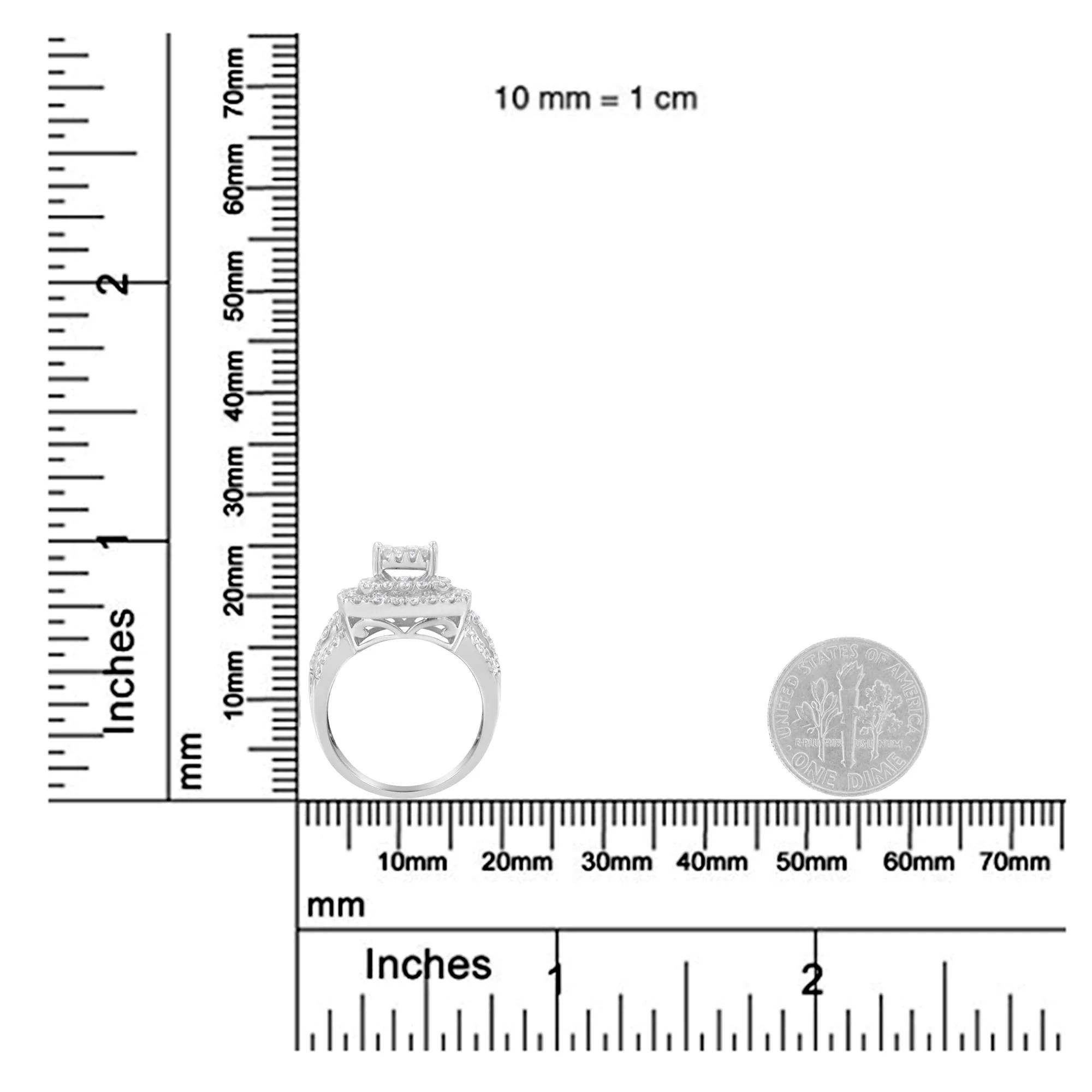 14KT White Gold Diamond Cocktail Ring (1 1/2 cttw, H-I Color, SI2-I1 Clarity) - Image 7