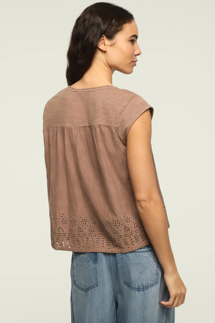 Lucky Brand Women's Shell Sleeve Square Neck Top - Etherea - Image 3