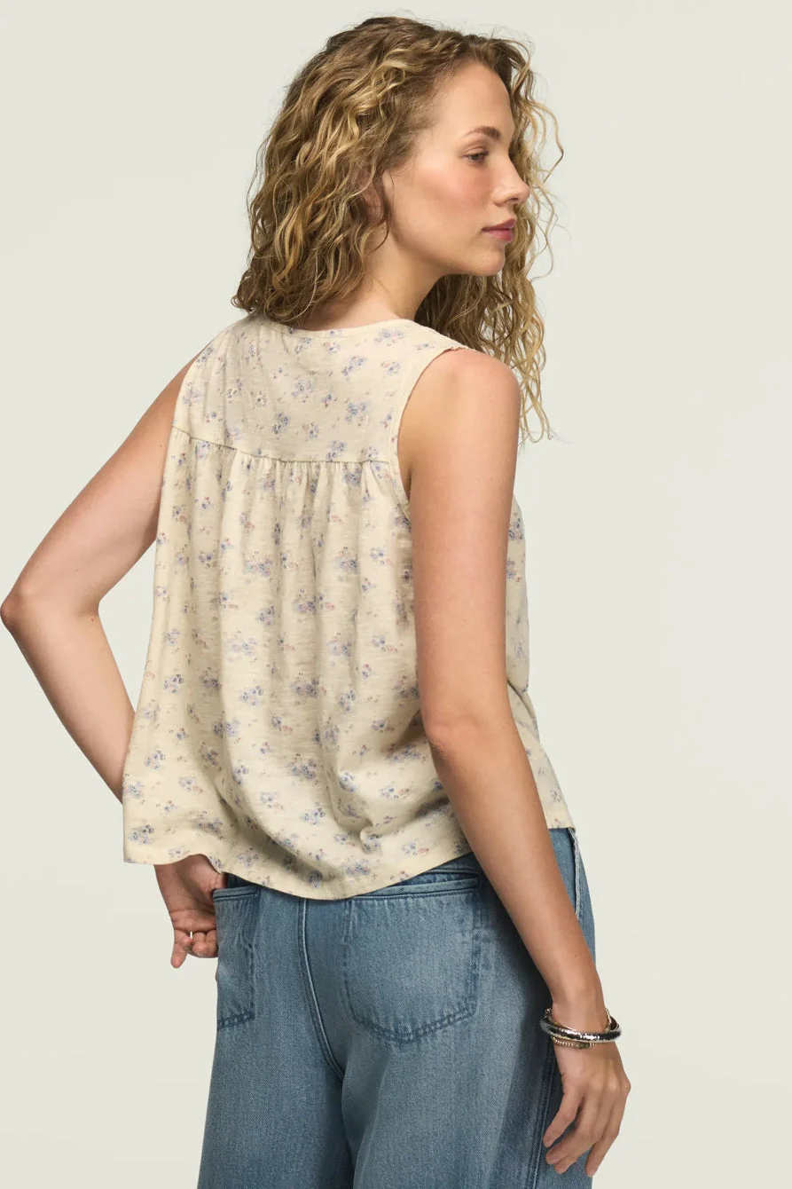 Lucky Brand Women's Lace Yoke V Neck Top - Cream Floral - Image 3