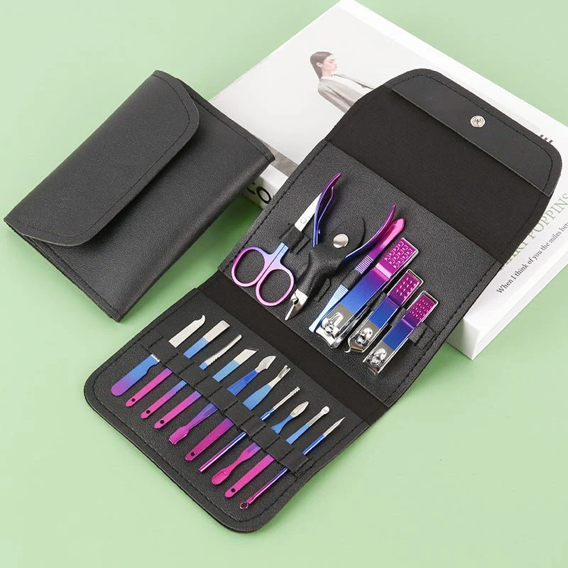 16-Piece Manicure Set – Nail Clippers & Grooming Kit with Case - Image 2