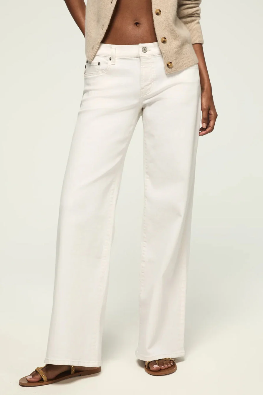 Lucky Brand Women's Mid Rise Sweet Wide Leg - White Lies Wash - Image 2