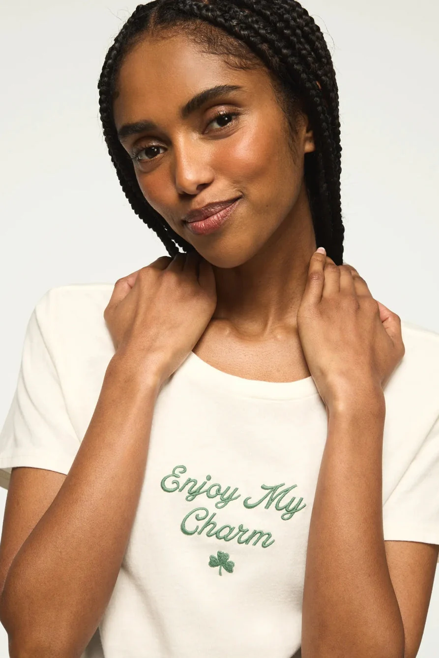 Lucky Brand Women's Enjoy My Charm Classic Crew - Gardenia - Image 2