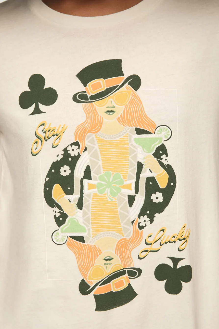 Lucky Brand Women's Stay Lucky Card Classic Crew - Gardenia - Image 2