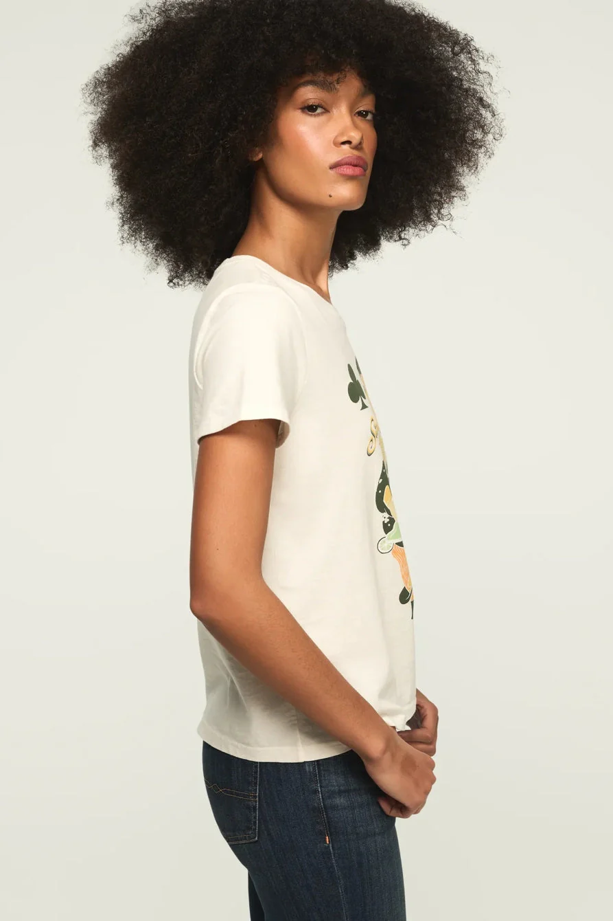 Lucky Brand Women's Stay Lucky Card Classic Crew - Gardenia - Image 4