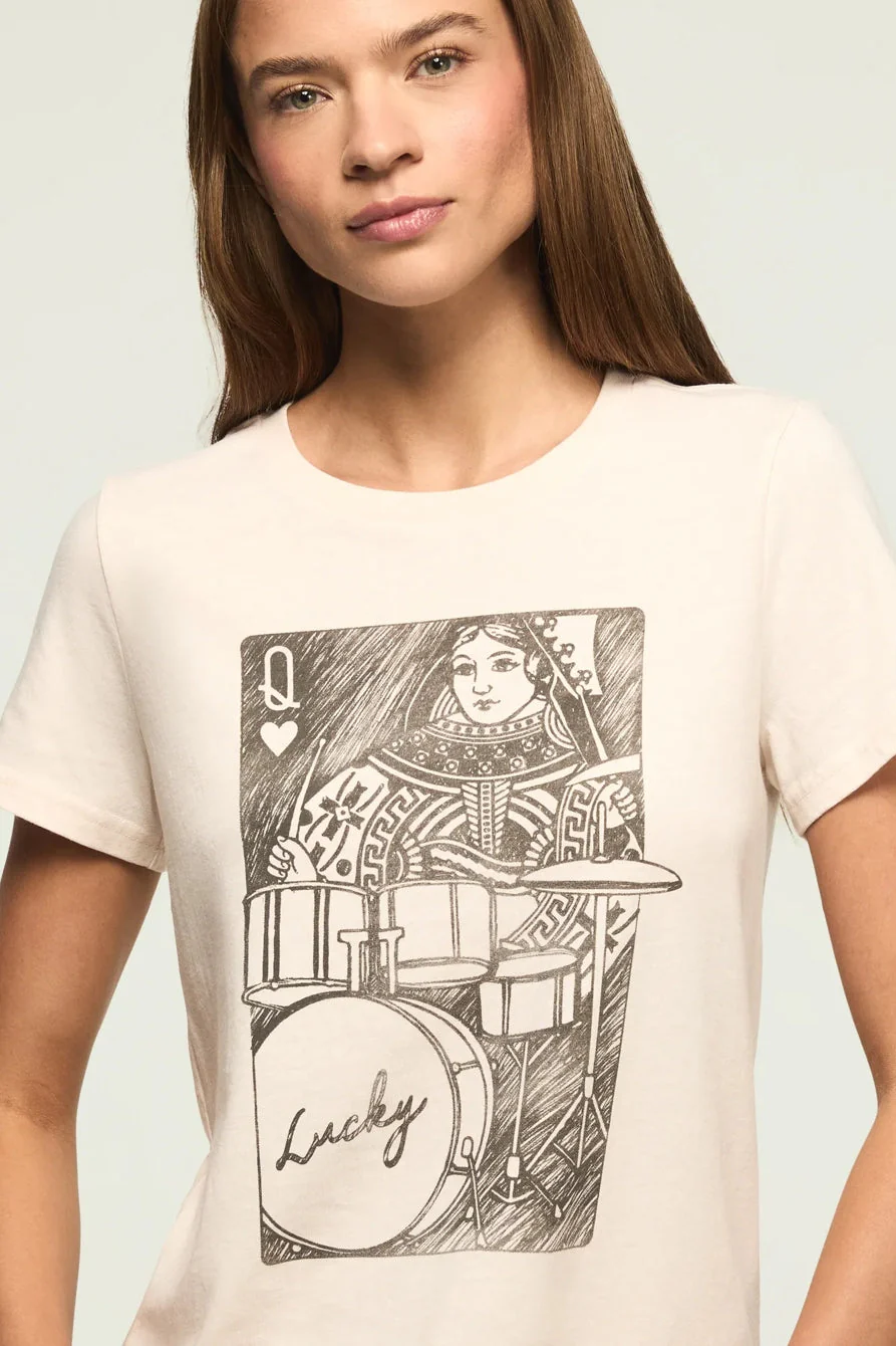 Lucky Brand Women's Drummer Queen Classic Crew - Vanilla Cream - Image 2