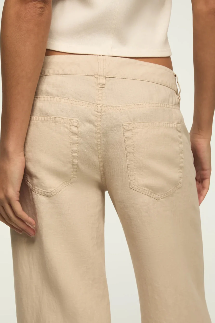Lucky Brand Women's Baggy Linen Wide Leg Pant - Moonstruck - Image 4