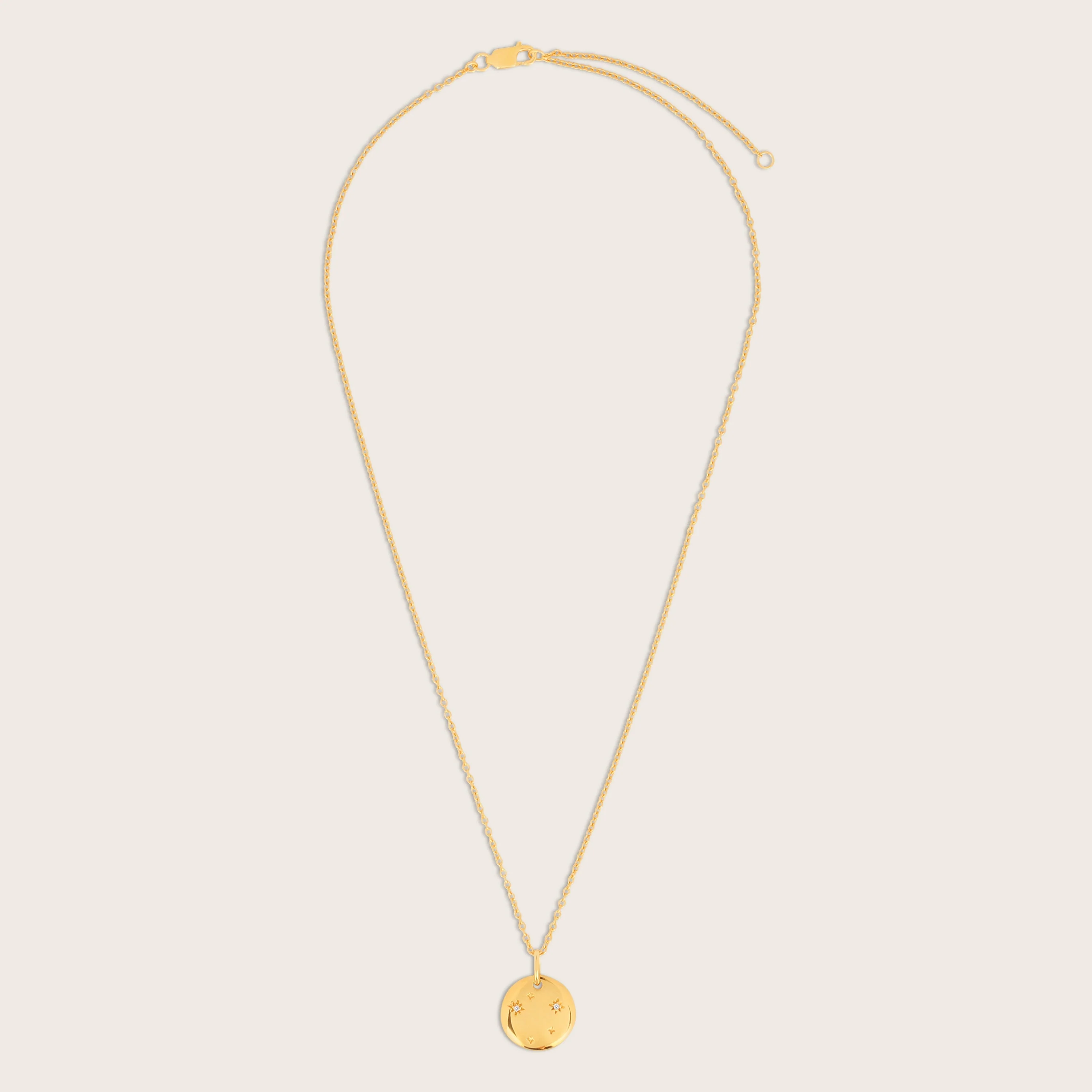 18k Gold Vermeil White Sapphire Zodiac Pendant Necklace - Image 11