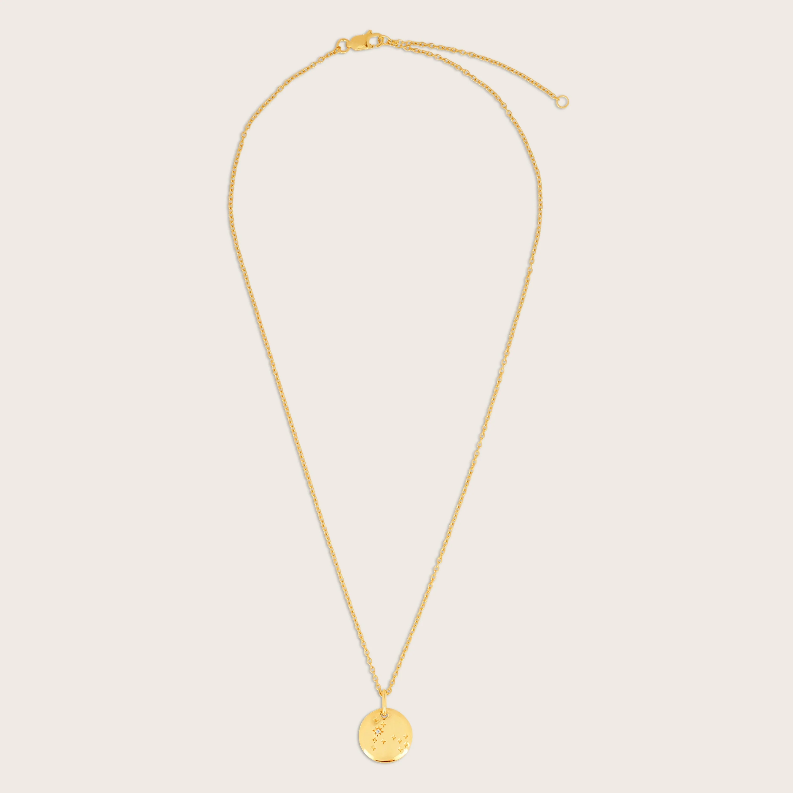 18k Gold Vermeil White Sapphire Zodiac Pendant Necklace - Image 12