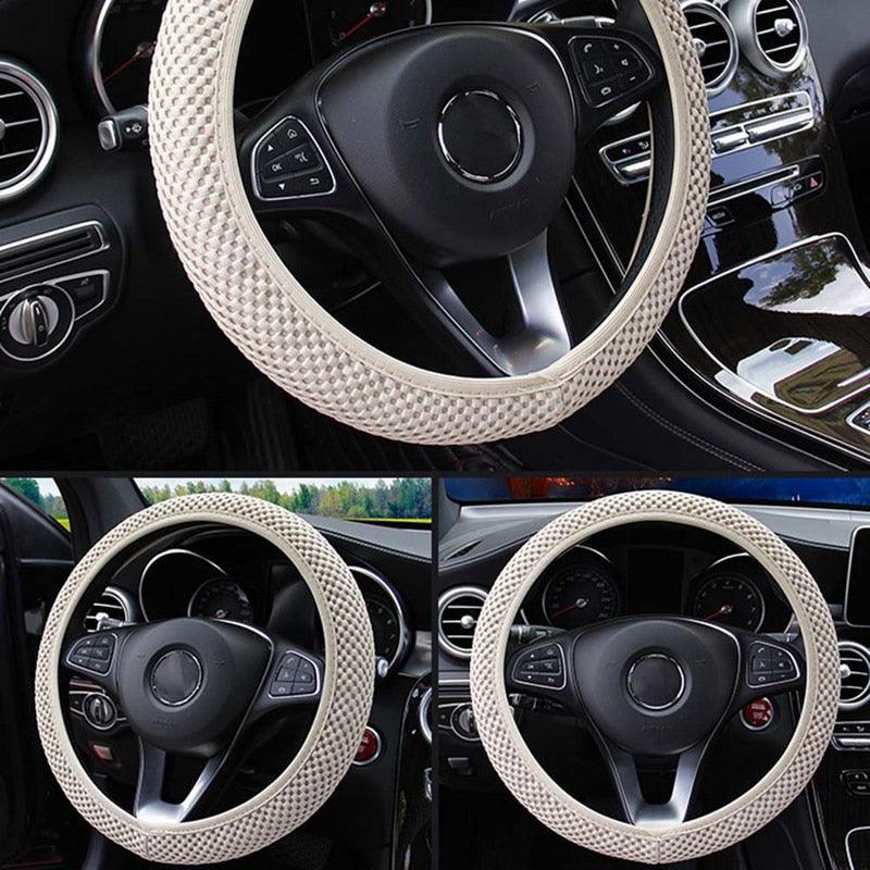 1Pcs Ice Silk Steering Wheel Cover Non-Slip Car Wheel Cover Protector Breathable Microfiber Universal For Leather Viscose, Breathable, Anti-Slip Steering Wheel Cover Wear-resistant Anti-slip Car Accessories Black Red Rose Gray Beige Purple - Image 11
