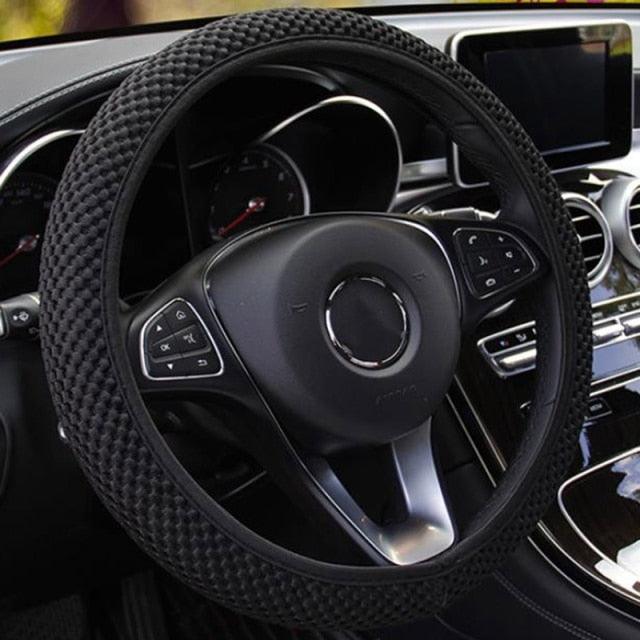 1Pcs Ice Silk Steering Wheel Cover Non-Slip Car Wheel Cover Protector Breathable Microfiber Universal For Leather Viscose, Breathable, Anti-Slip Steering Wheel Cover Wear-resistant Anti-slip Car Accessories Black Red Rose Gray Beige Purple - Image 12