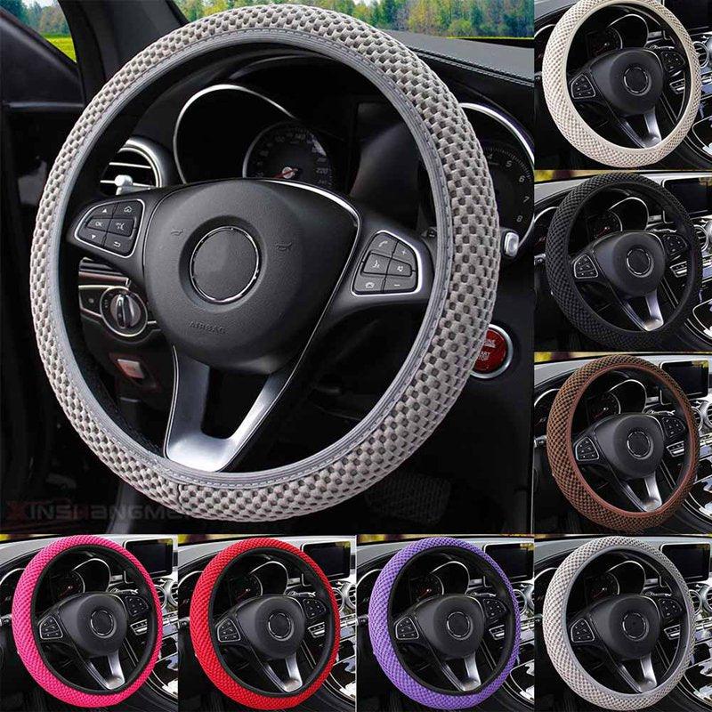 1Pcs Ice Silk Steering Wheel Cover Non-Slip Car Wheel Cover Protector Breathable Microfiber Universal For Leather Viscose, Breathable, Anti-Slip Steering Wheel Cover Wear-resistant Anti-slip Car Accessories Black Red Rose Gray Beige Purple - Image 13