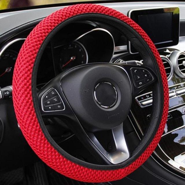 1Pcs Ice Silk Steering Wheel Cover Non-Slip Car Wheel Cover Protector Breathable Microfiber Universal For Leather Viscose, Breathable, Anti-Slip Steering Wheel Cover Wear-resistant Anti-slip Car Accessories Black Red Rose Gray Beige Purple - Image 16