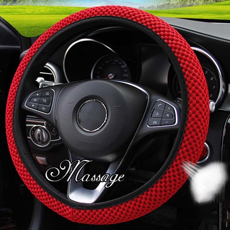 1Pcs Ice Silk Steering Wheel Cover Non-Slip Car Wheel Cover Protector Breathable Microfiber Universal For Leather Viscose, Breathable, Anti-Slip Steering Wheel Cover Wear-resistant Anti-slip Car Accessories Black Red Rose Gray Beige Purple - Image 18