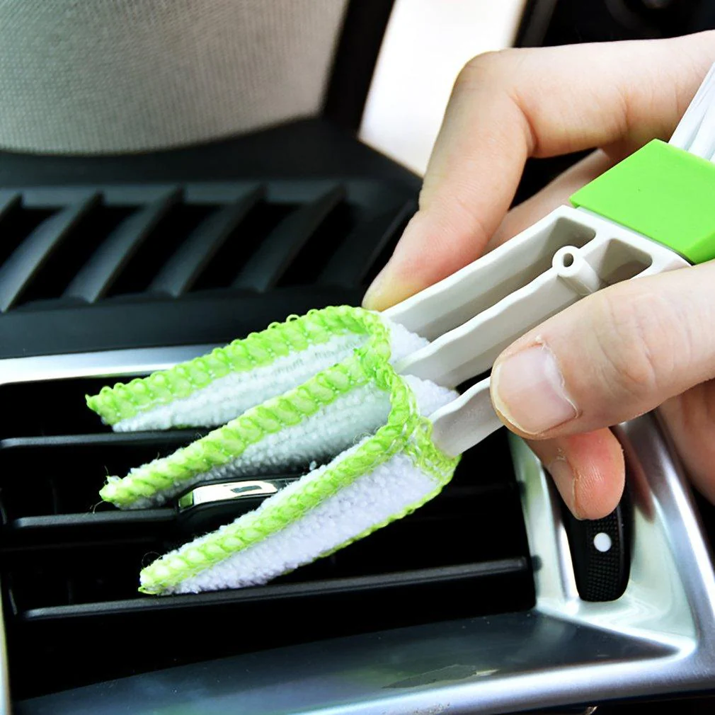 2 In 1 Car Air-Conditioner Outlet Cleaning Tool Multi-purpose Dust Brush Car Accessories Interior Multi-purpose Brush Cleaning Automotive Air Conditioner Cleaner Brush Dust Collector Cleaning Cloth Tool Hand Held Magic Brush Blind Duster for Cars - Image 6