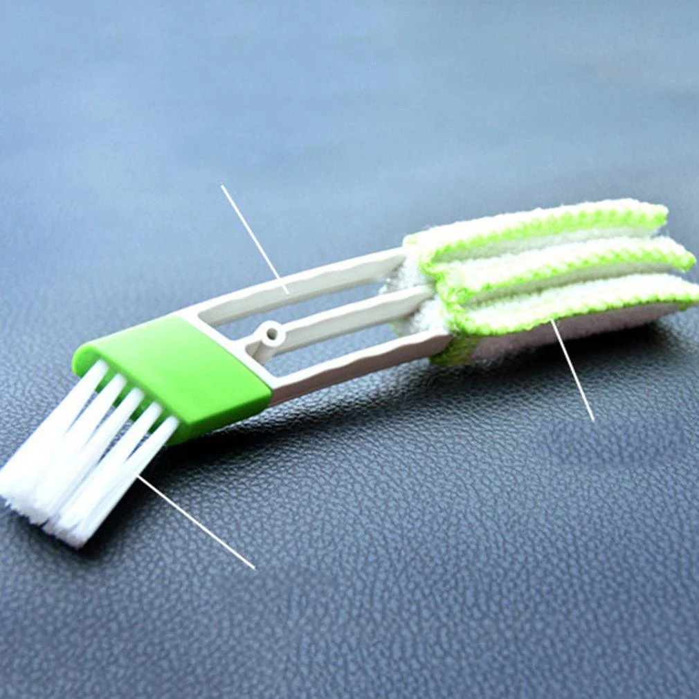 2 In 1 Car Air-Conditioner Outlet Cleaning Tool Multi-purpose Dust Brush Car Accessories Interior Multi-purpose Brush Cleaning Automotive Air Conditioner Cleaner Brush Dust Collector Cleaning Cloth Tool Hand Held Magic Brush Blind Duster for Cars - Image 7