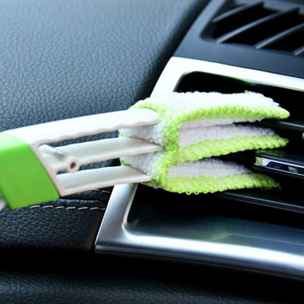 2 In 1 Car Air-Conditioner Outlet Cleaning Tool Multi-purpose Dust Brush Car Accessories Interior Multi-purpose Brush Cleaning Automotive Air Conditioner Cleaner Brush Dust Collector Cleaning Cloth Tool Hand Held Magic Brush Blind Duster for Cars - Image 8