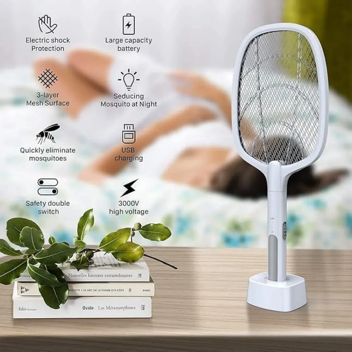 2-in-1 Rechargeable Electric Mosquito Swatter - Image 6