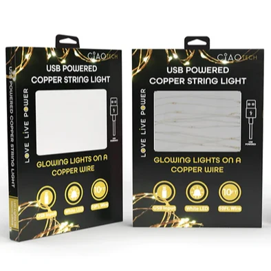 2-Pack 10-Ft USB Powered Indoor/Outdoor LED Copper Wire String Light - Image 4