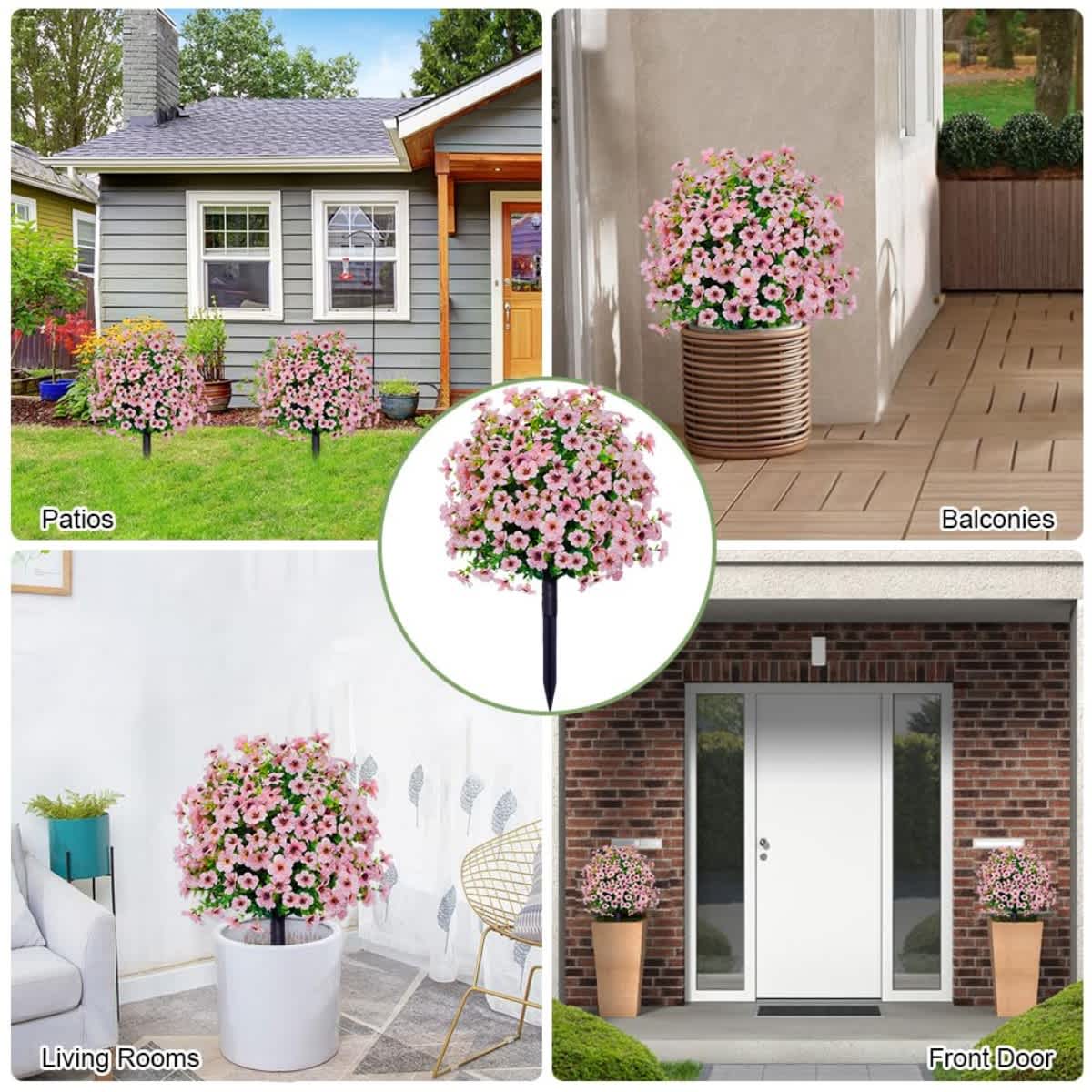 2-Pack Outdoor Artificial Flower Bush Stakes - Image 43