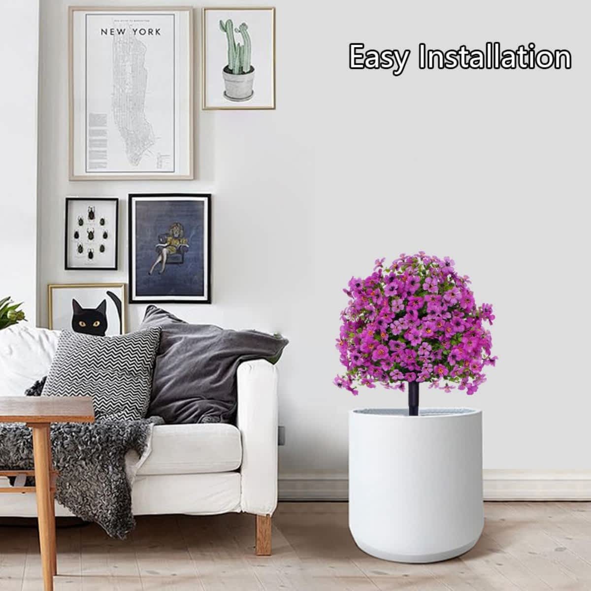 2-Pack Outdoor Artificial Flower Bush Stakes - Image 53