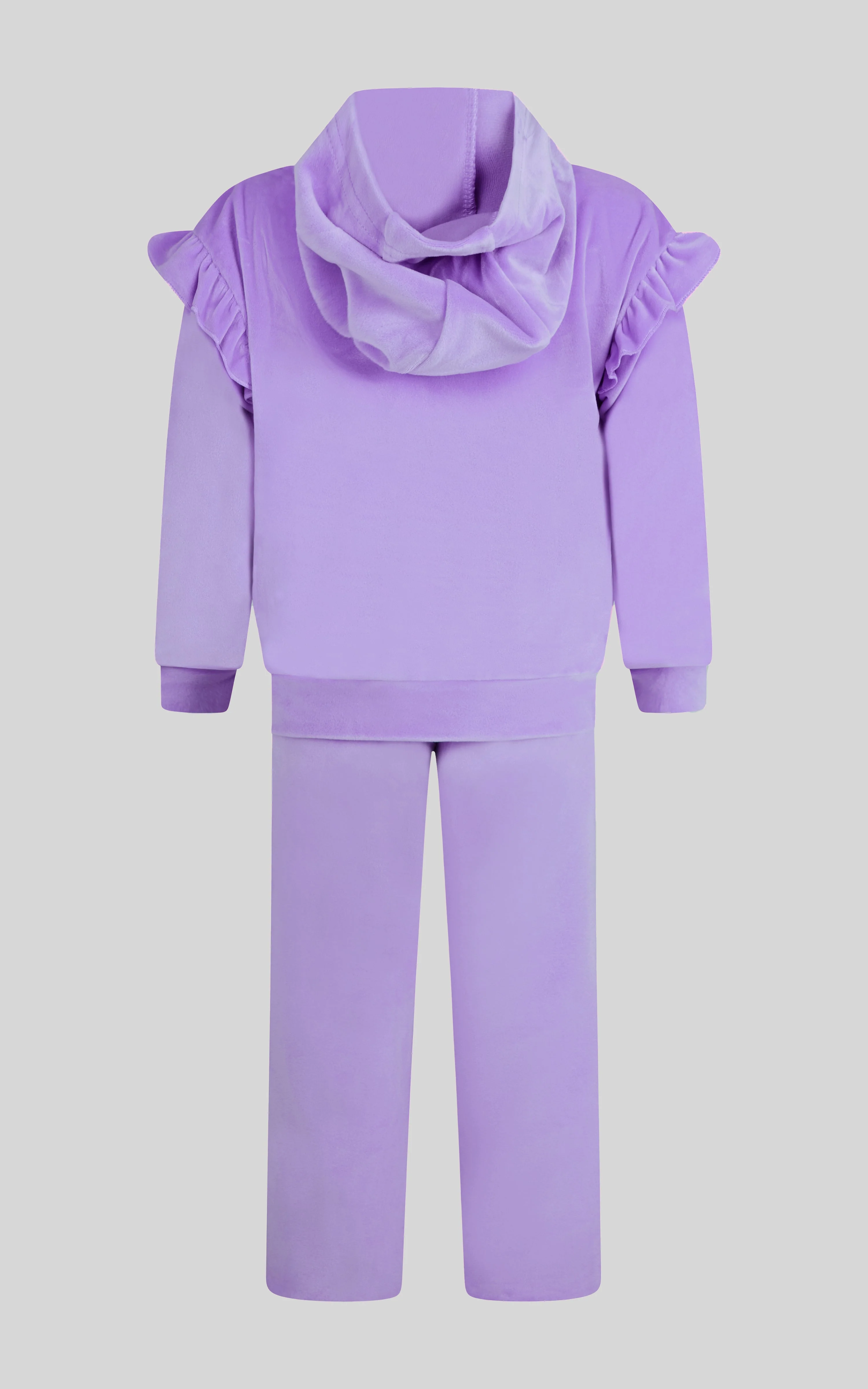 2 PC Little Girls Velour Lili Pullover Hoodie w Ruffle Detail + Little Girls Velour Flare - Image 10