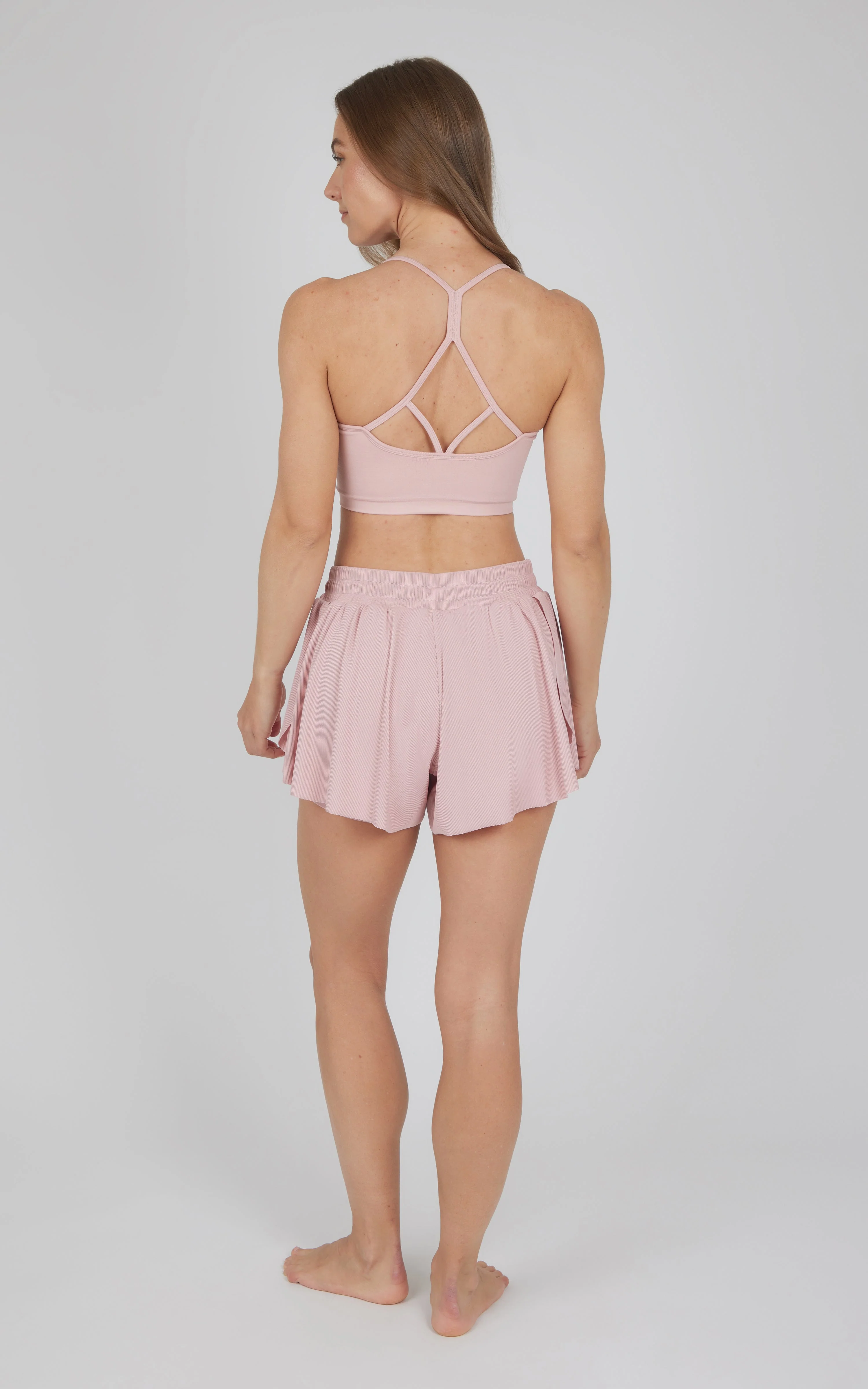 2 PC Seamless Bra and Ribbed 2 in 1 Running Short - Image 8