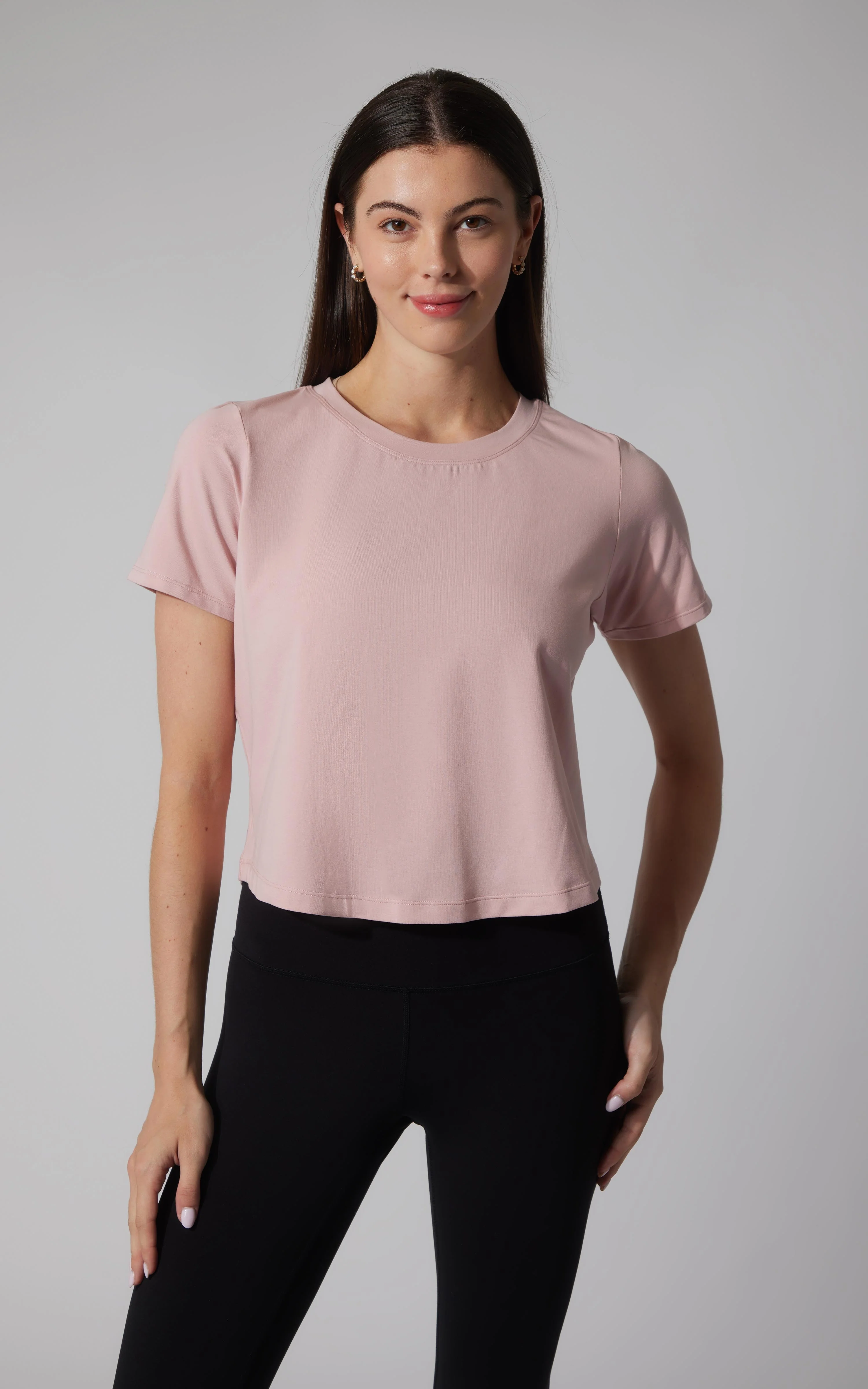 2 PK Airlite Cotton Boxy Cropped Short Sleeve Tee - Our Petal Tone Story - Image 2