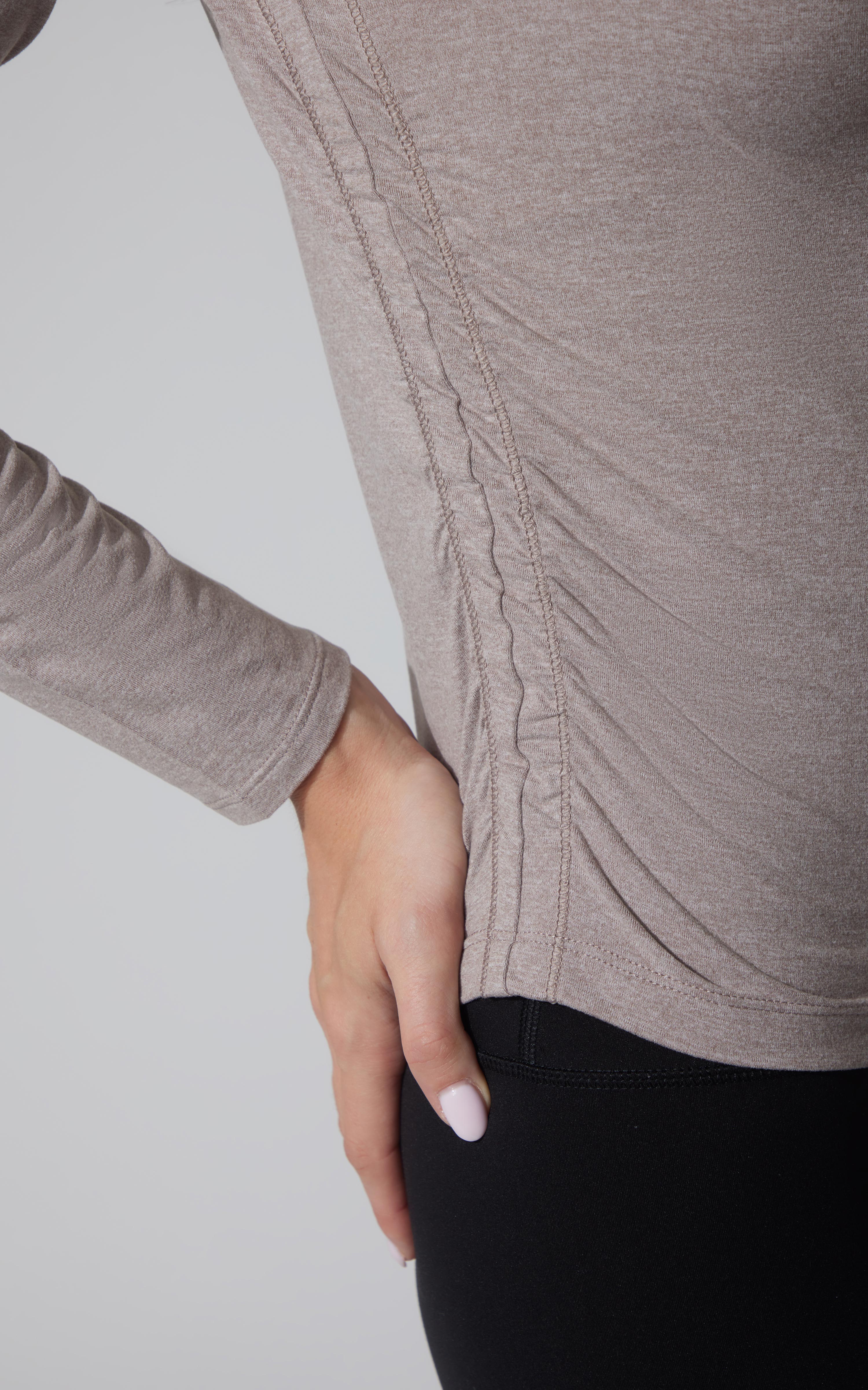 2 PK Cationic Jersey Crew Neck Top with Side Ruching and Everyday Crew Neck Top - Image 23